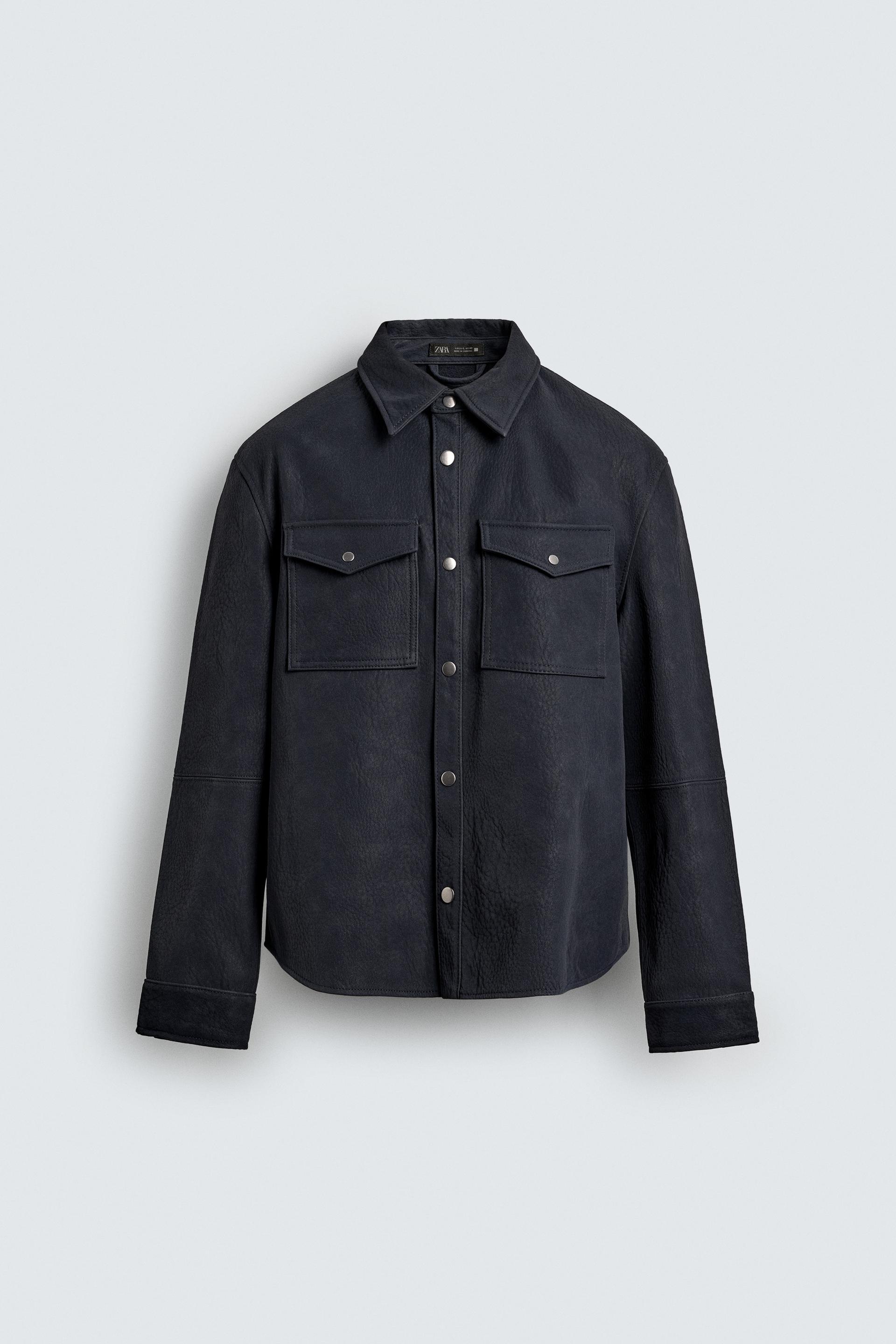 RELAXED FIT FAUX LEATHER OVERSHIRT by ZARA