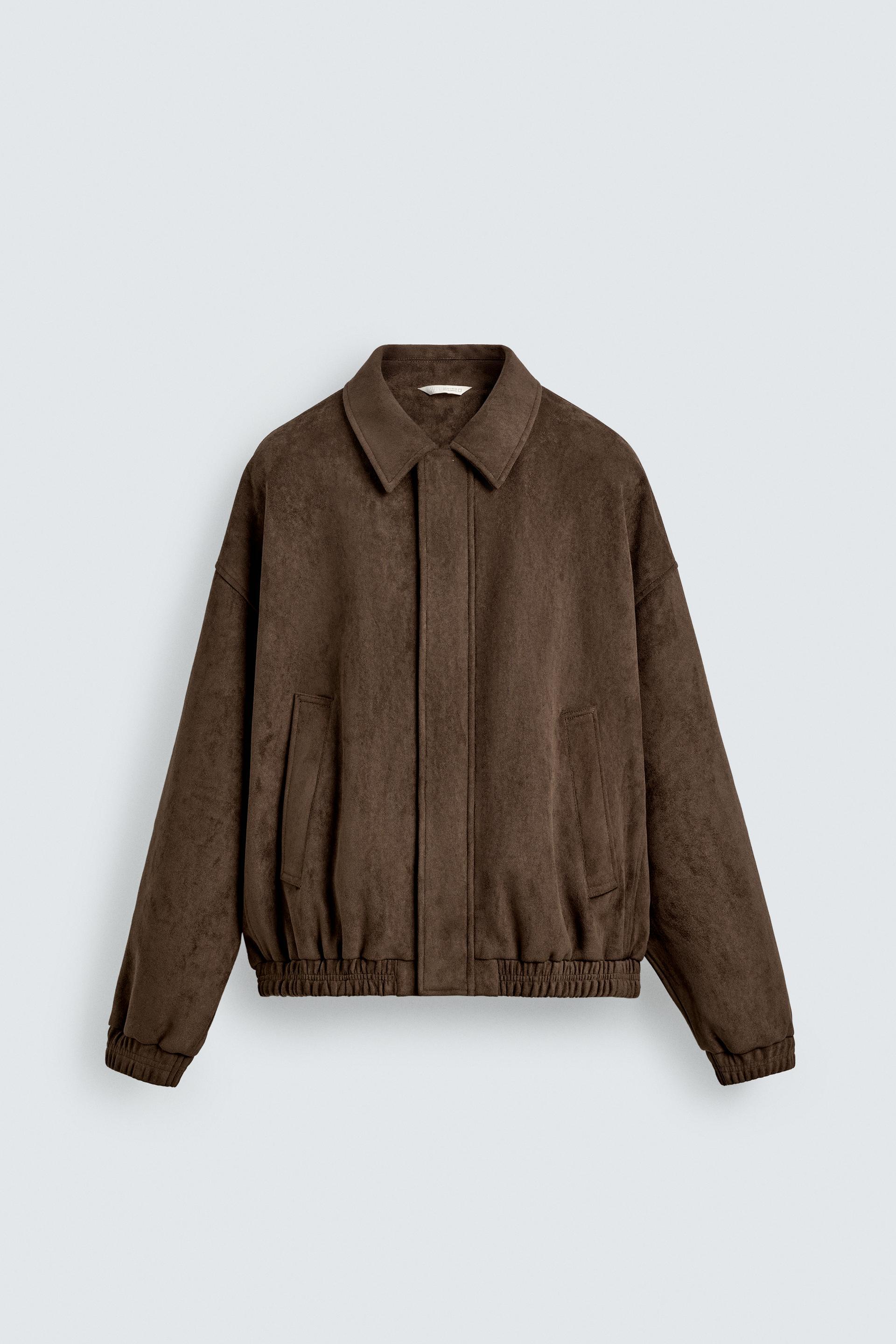 RELAXED FIT FAUX SUEDE JACKET by ZARA