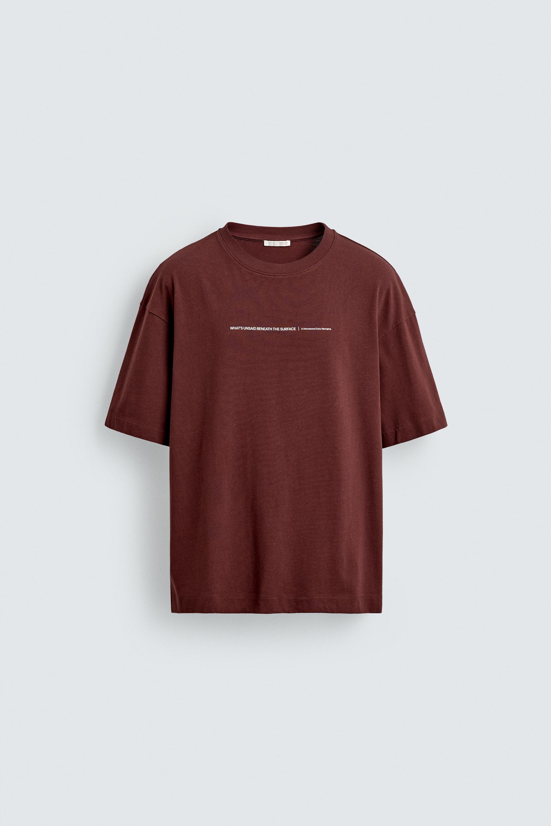 RELAXED FIT FLOCKED PRINT T-SHIRT by ZARA
