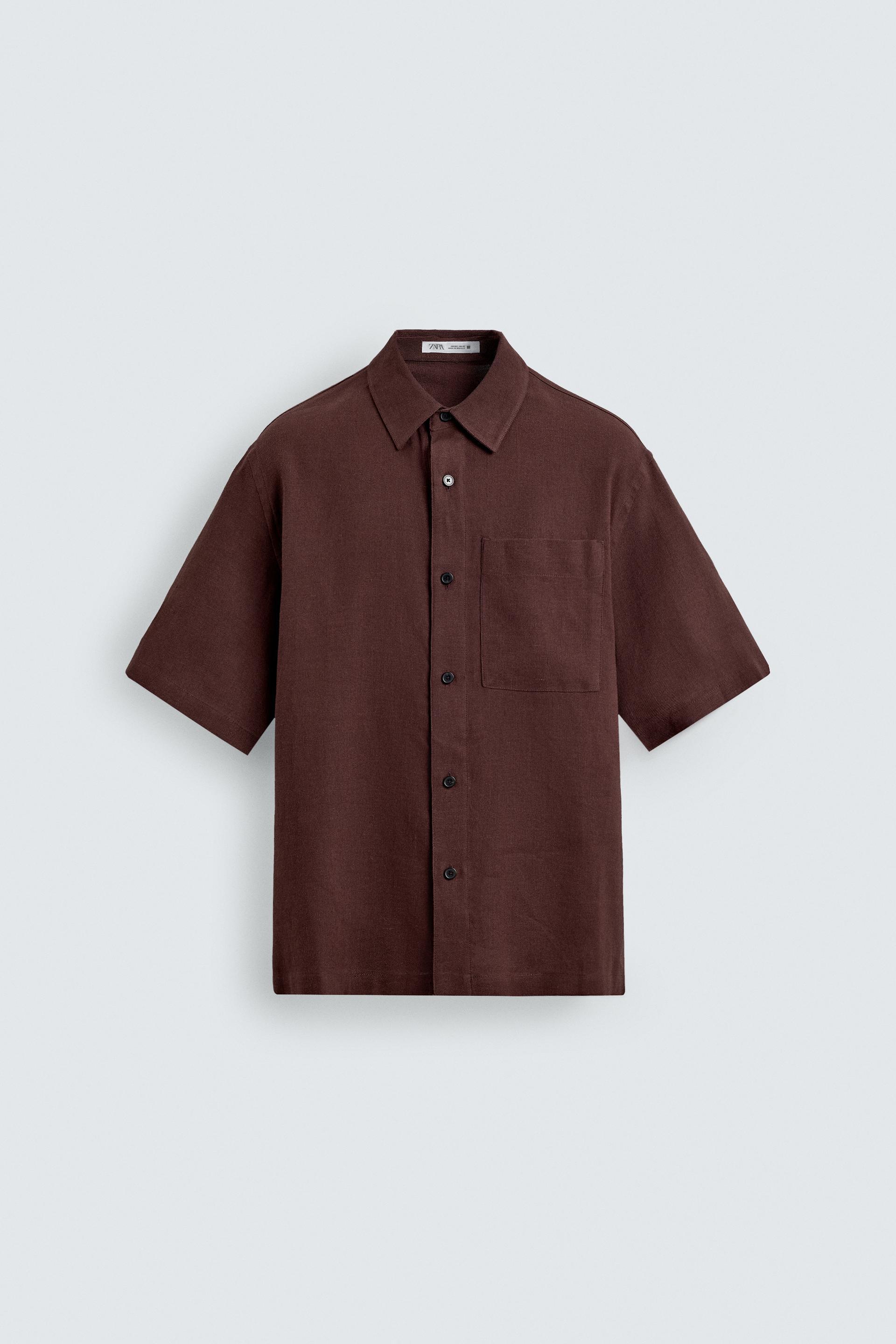 RELAXED FIT LINEN BLEND SHIRT by ZARA