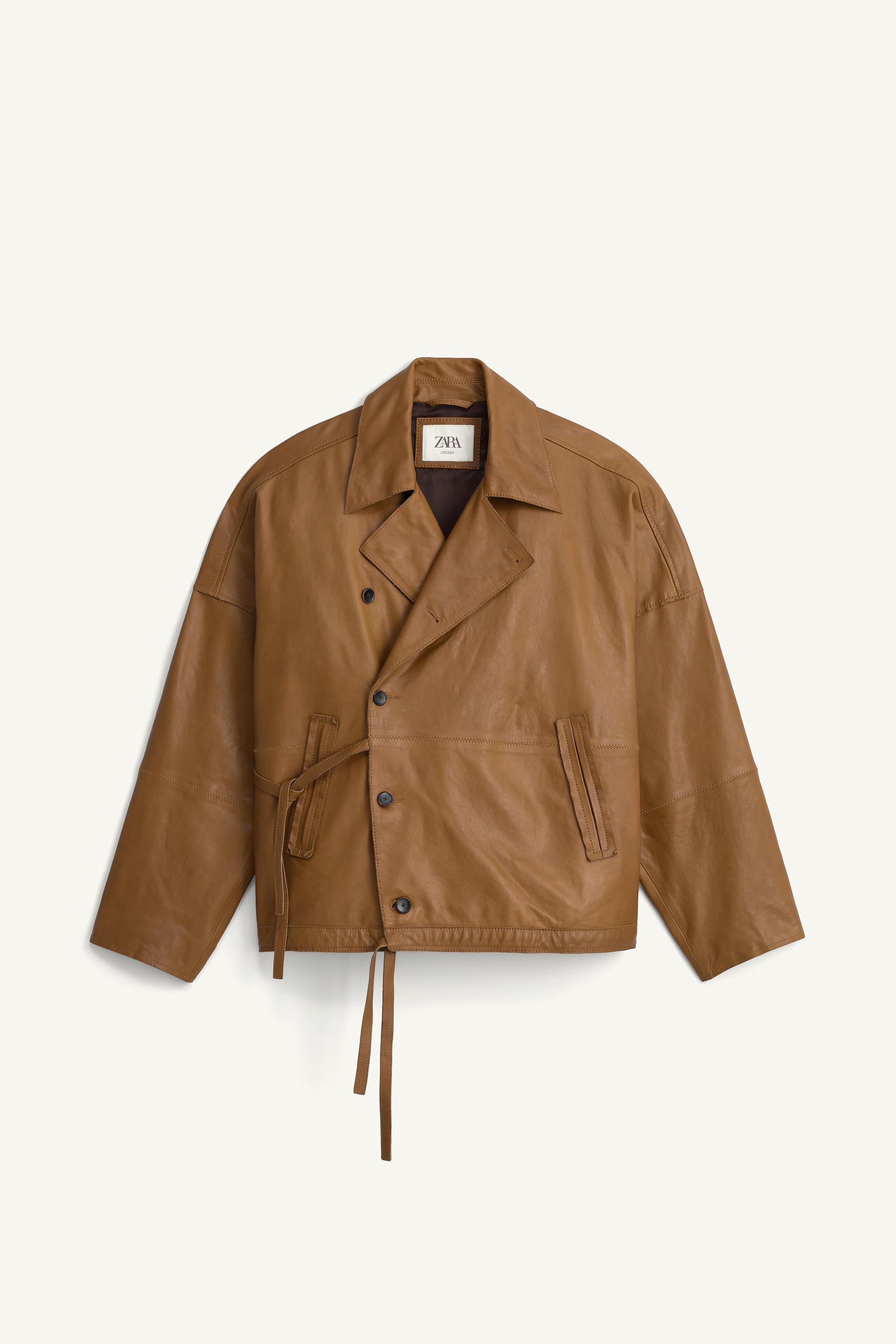 RELAXED FIT NAPA LEATHER JACKET by ZARA