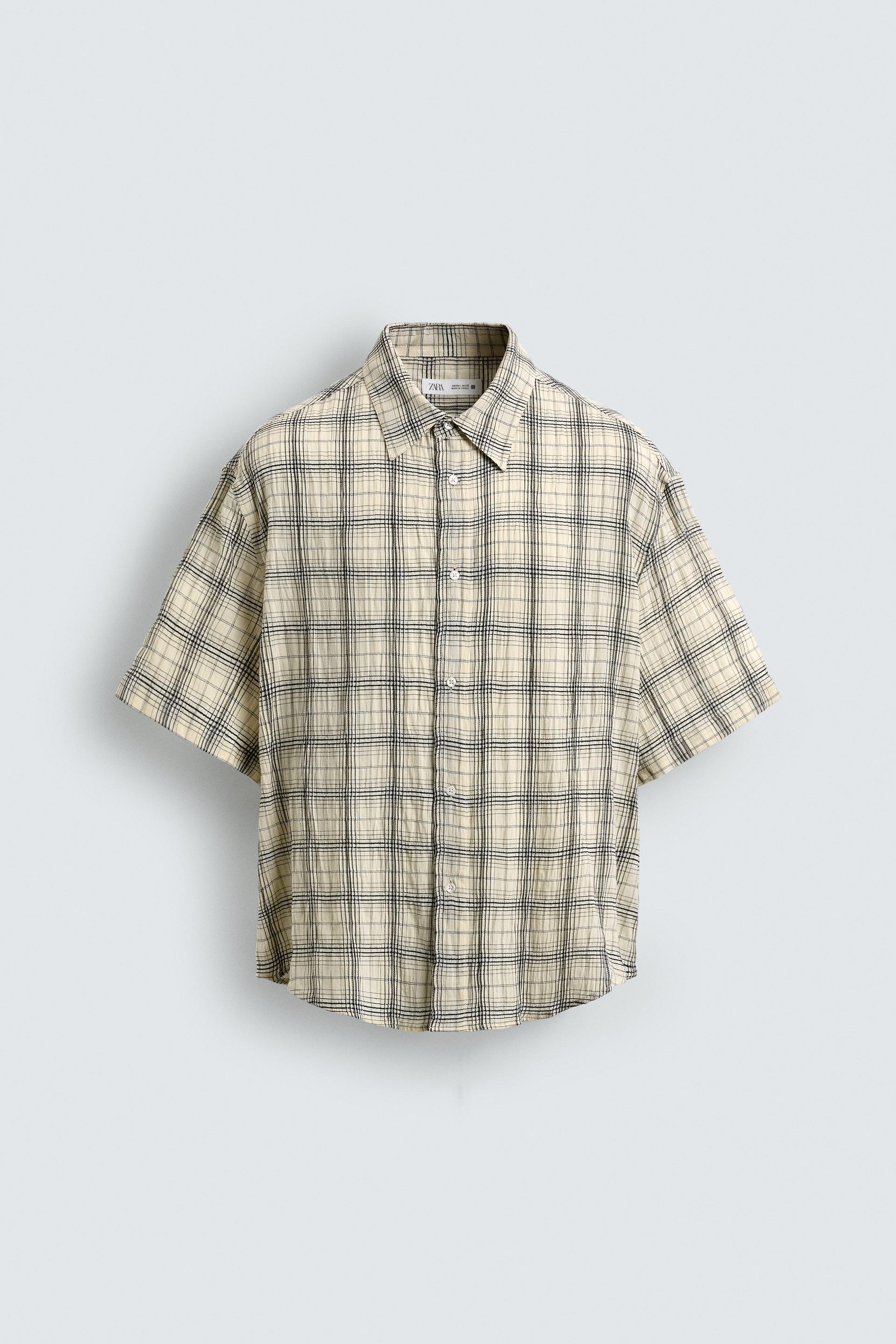 RELAXED FIT PLAID JACQUARD SHIRT by ZARA