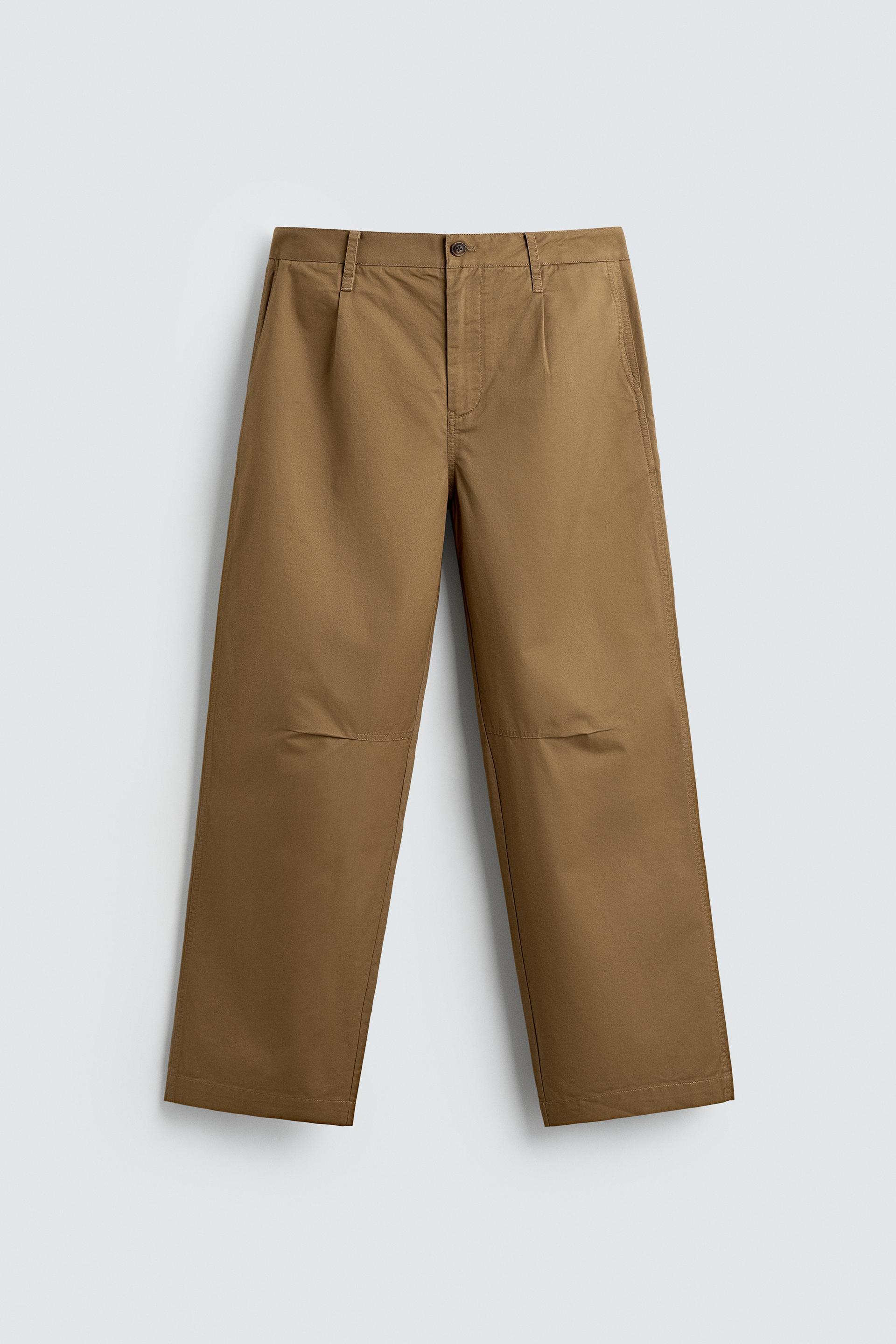 RELAXED FIT PLEATED CHINO PANTS by ZARA