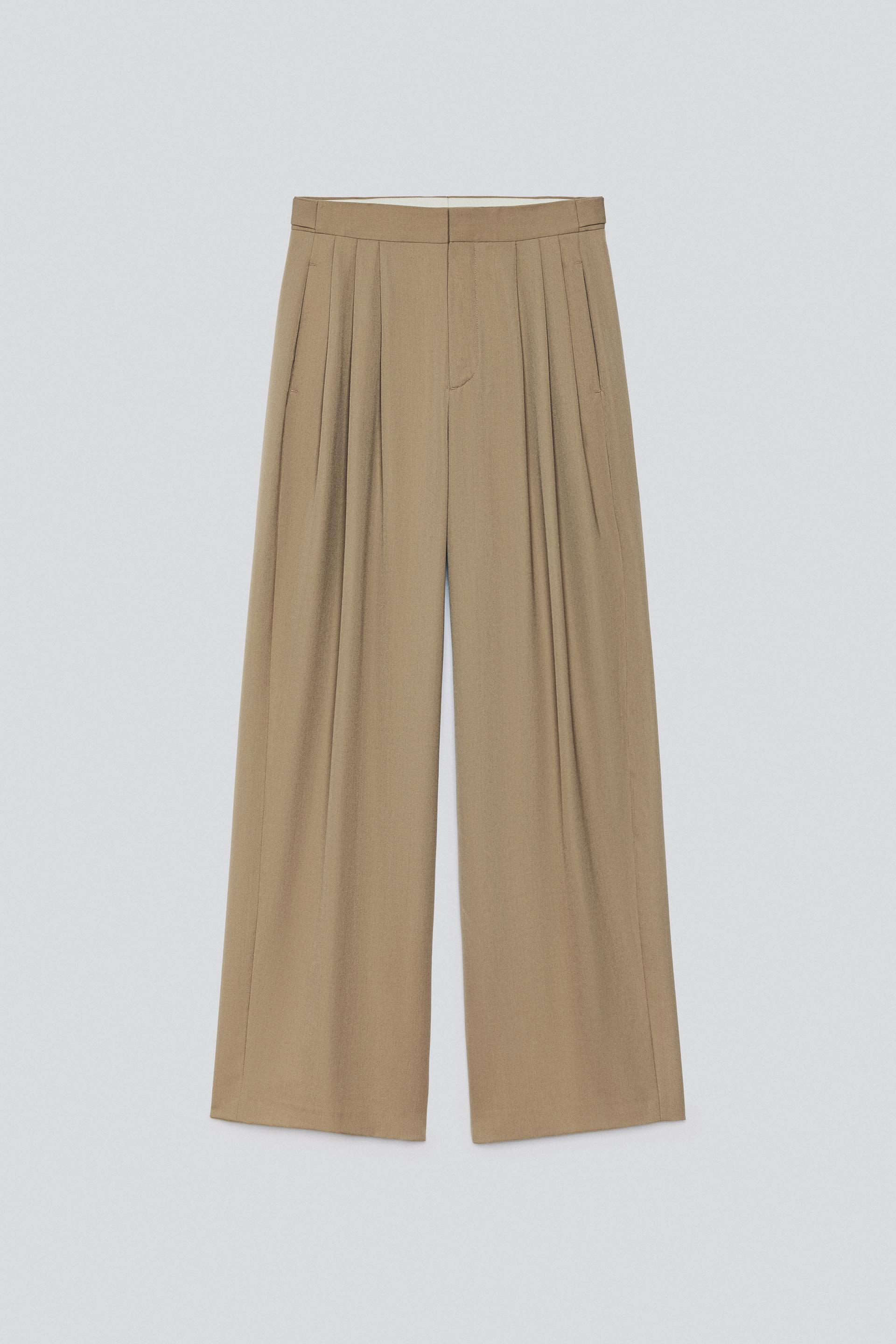 RELAXED FIT PLEATED SUIT PANTS by ZARA