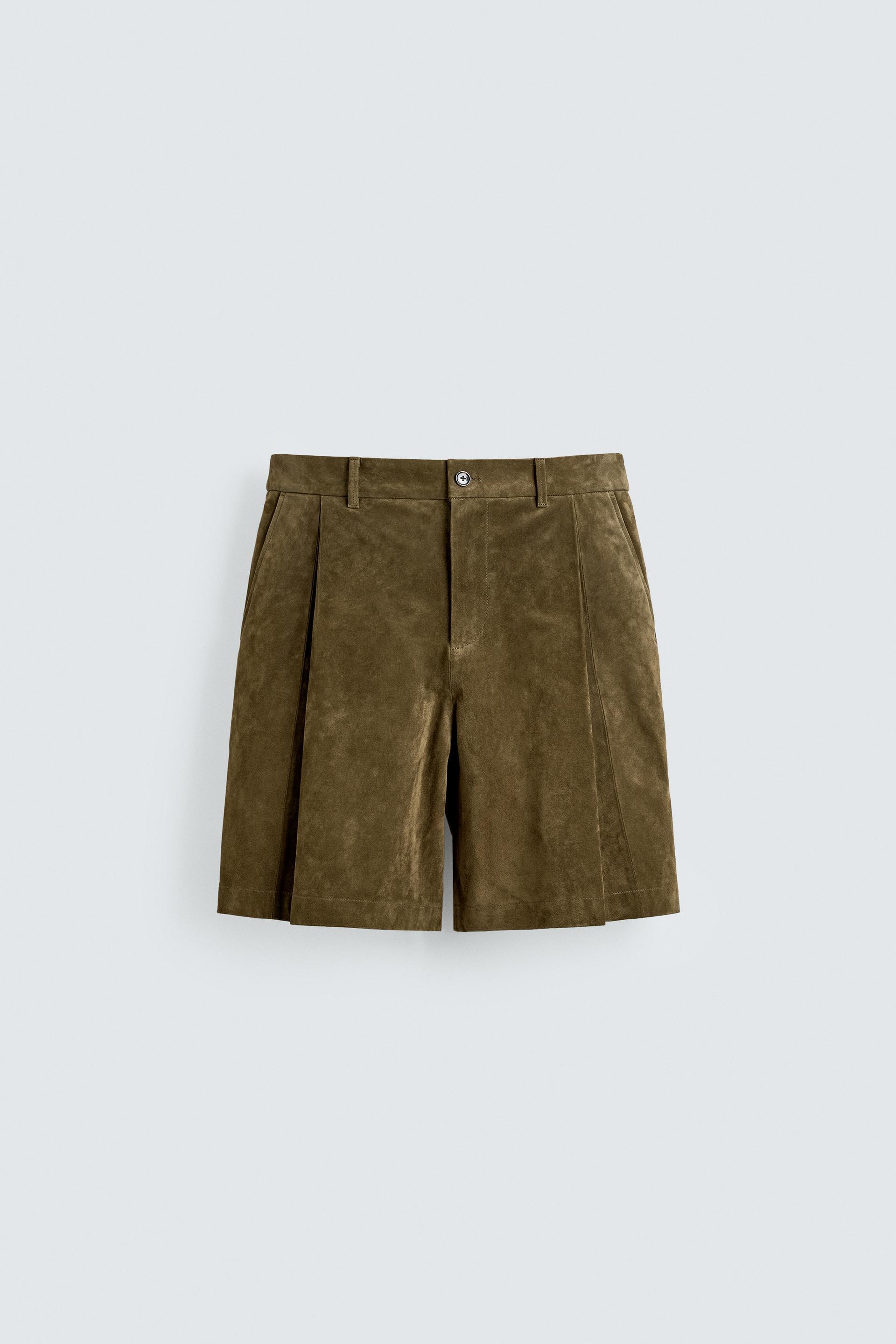 RELAXED FIT SUEDE SHORTS by ZARA