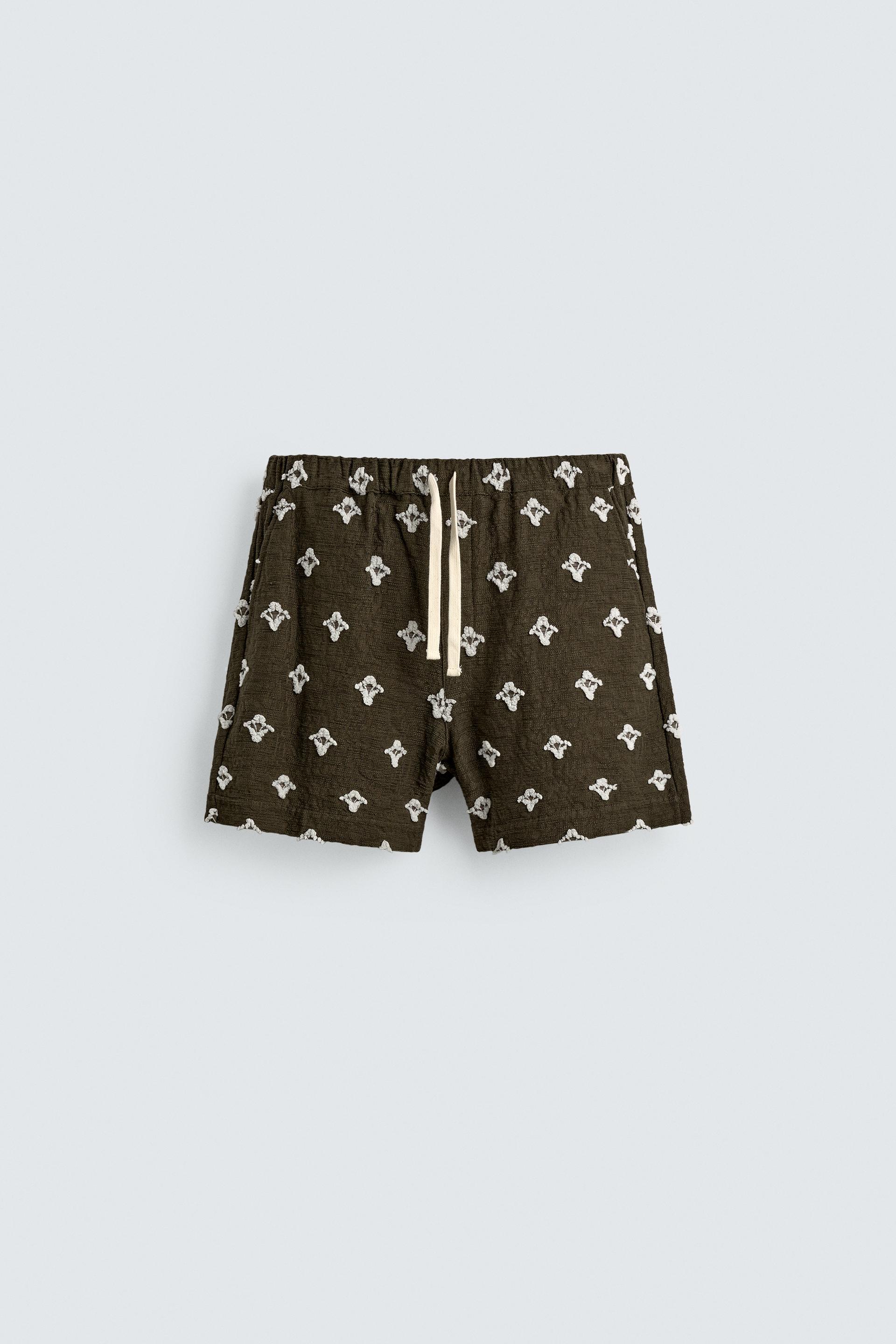 RELAXED FIT TEXTURED JACQUARD SHORTS by ZARA