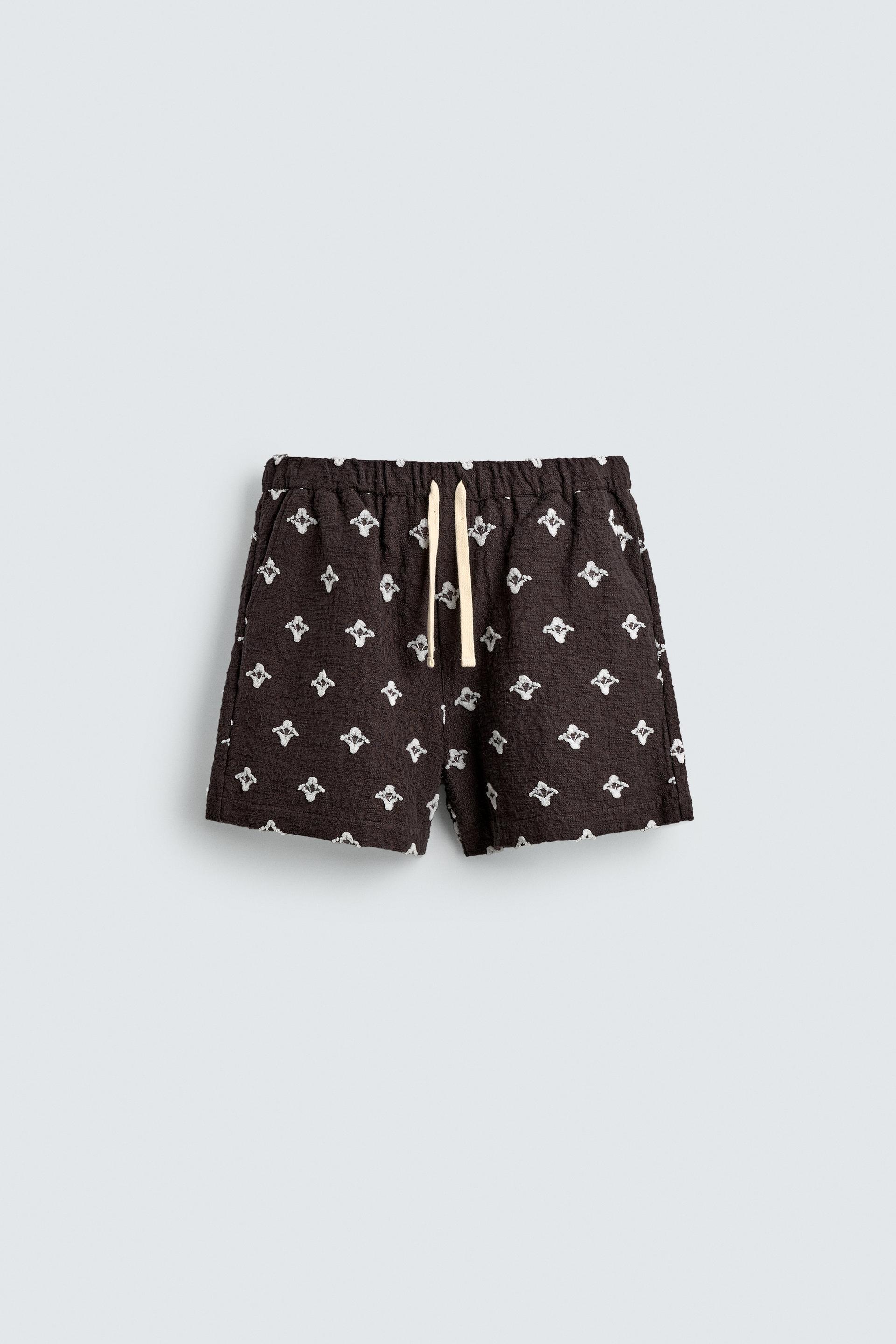 RELAXED FIT TEXTURED JACQUARD SHORTS by ZARA