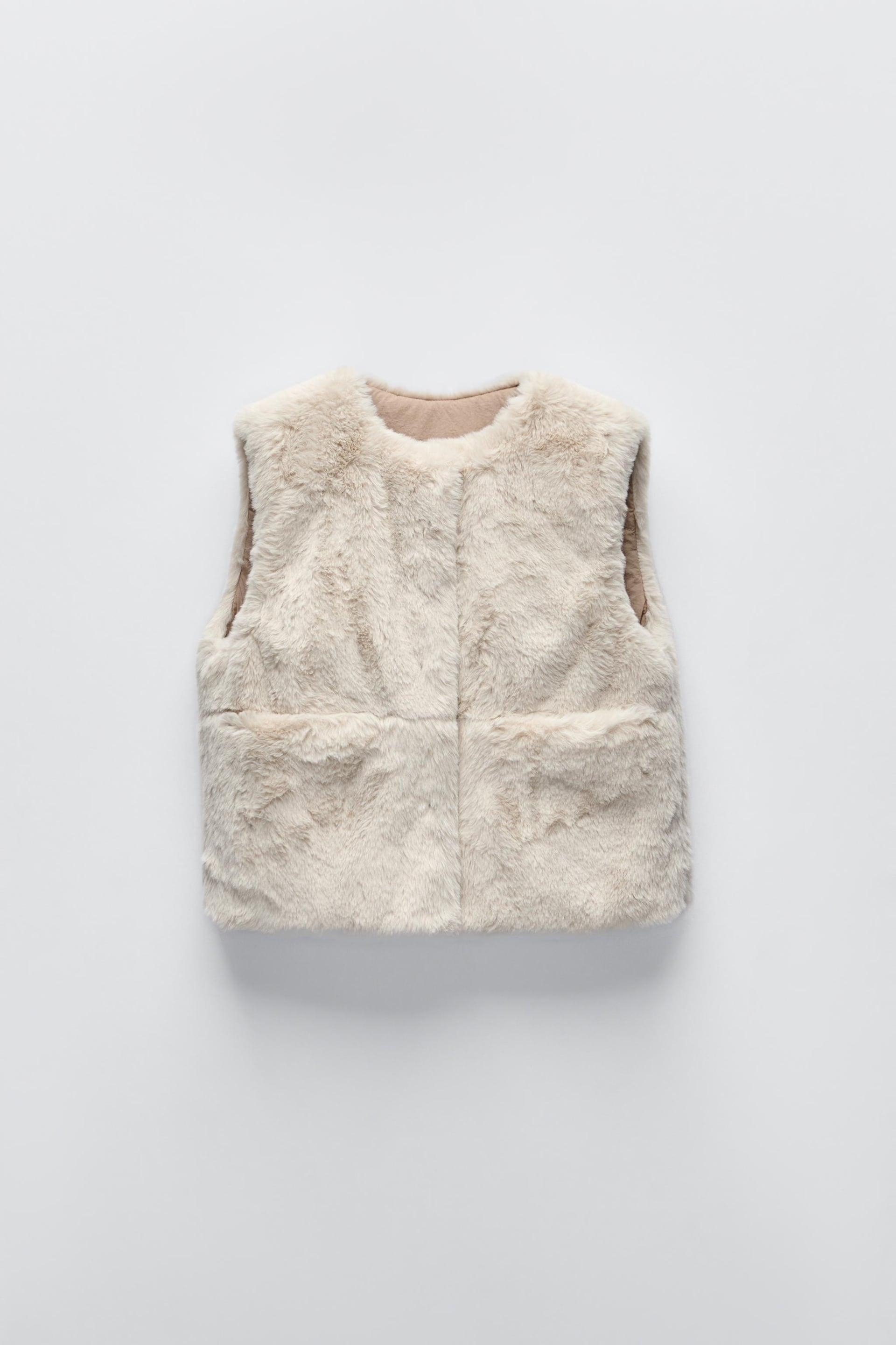 REVERSIBLE FAUX FUR VEST by ZARA