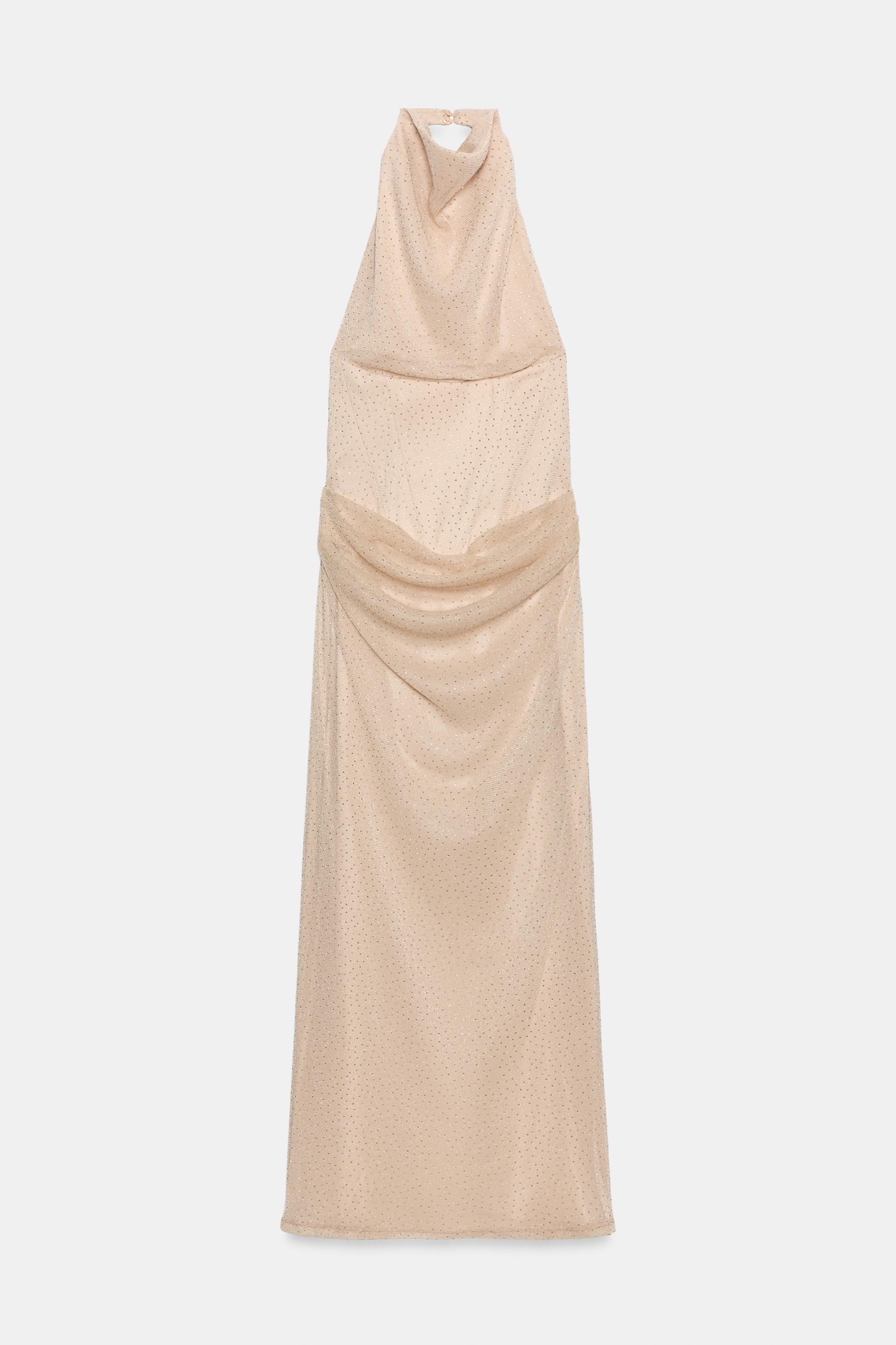RHINESTONE HALTER CORSET DRESS by ZARA