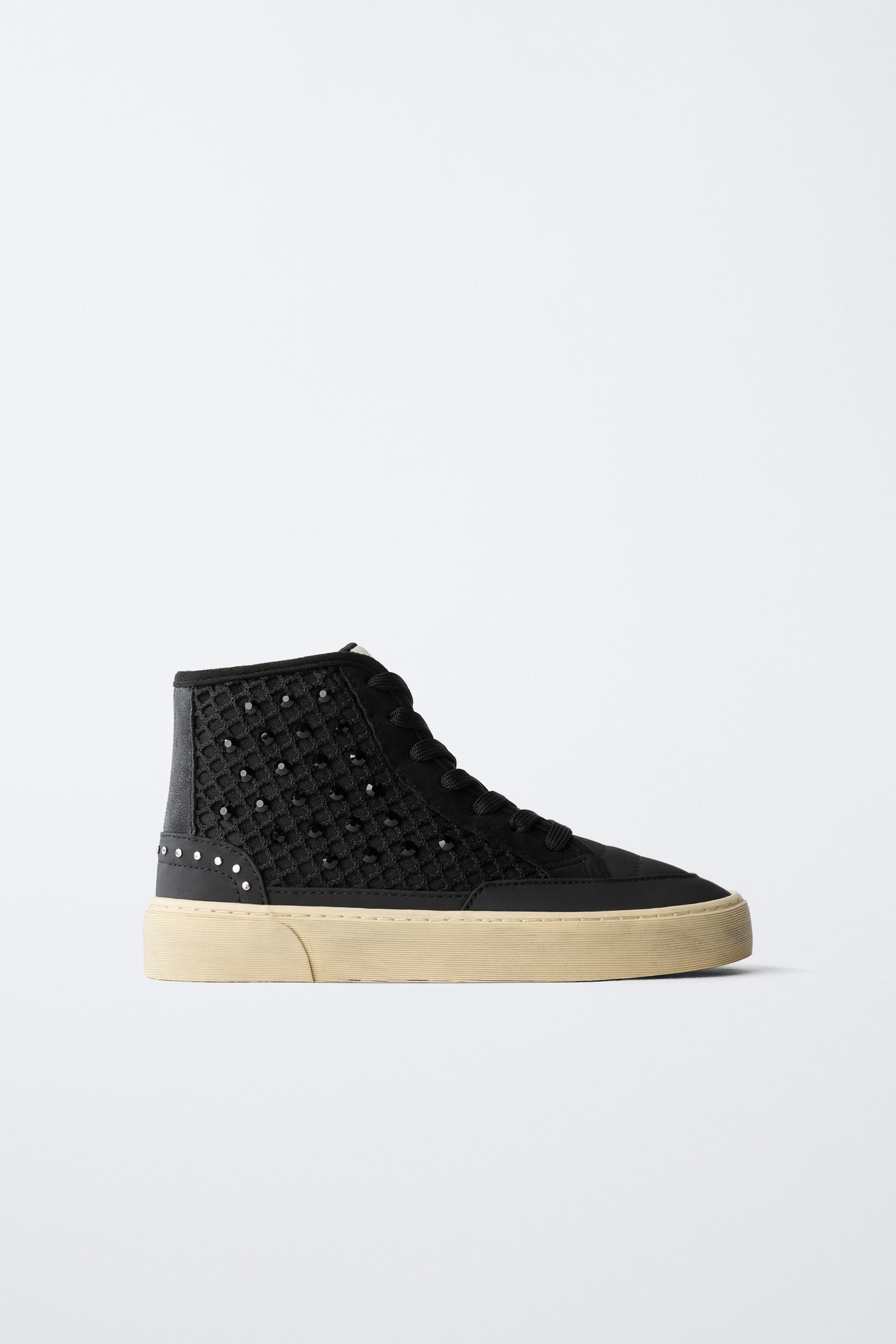 RHINESTONE HIGH TOP SNEAKERS by ZARA