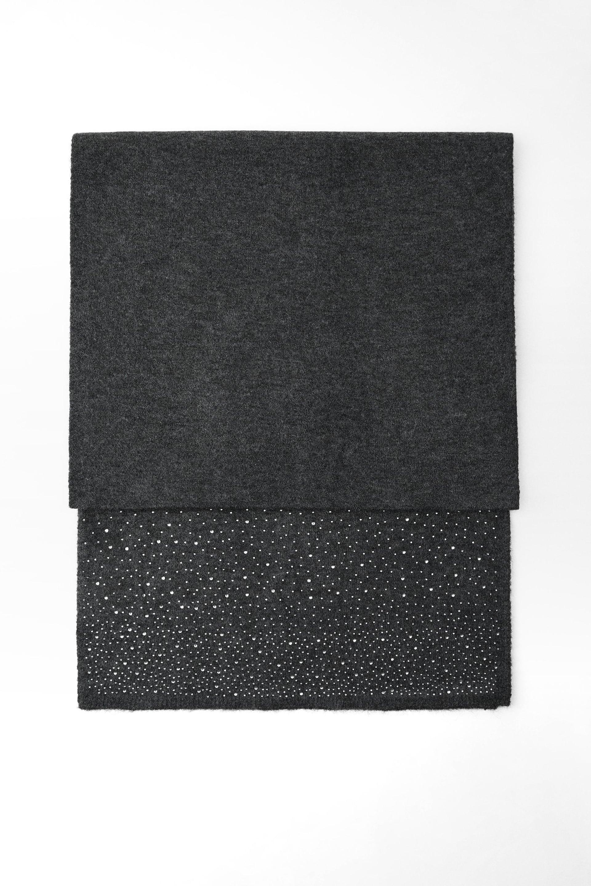 RHINESTONE KNIT SCARF by ZARA