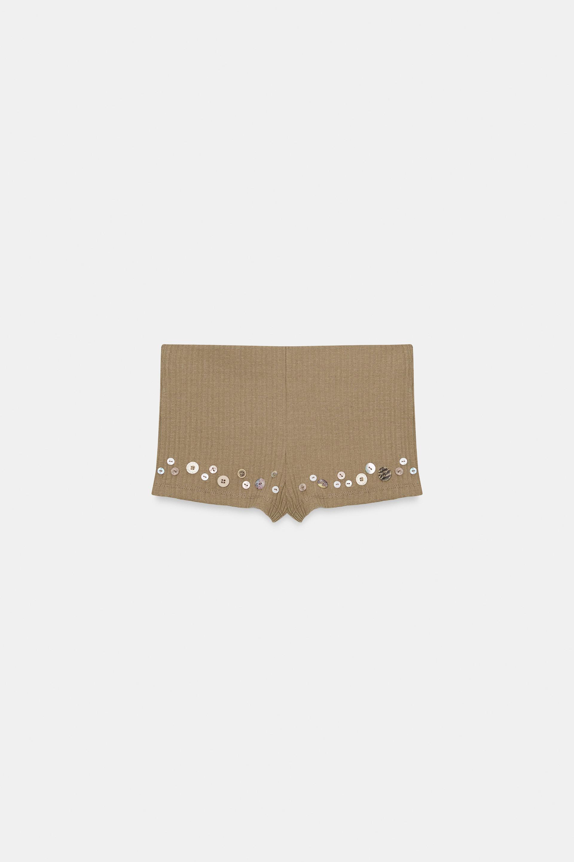 RIB KNIT BUTTON SHORTS by ZARA