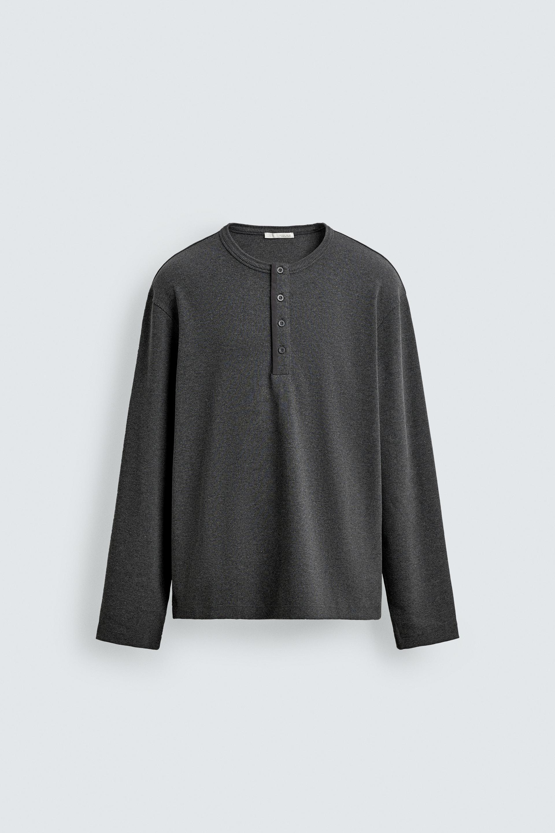 RIB KNIT HENLEY SHIRT by ZARA