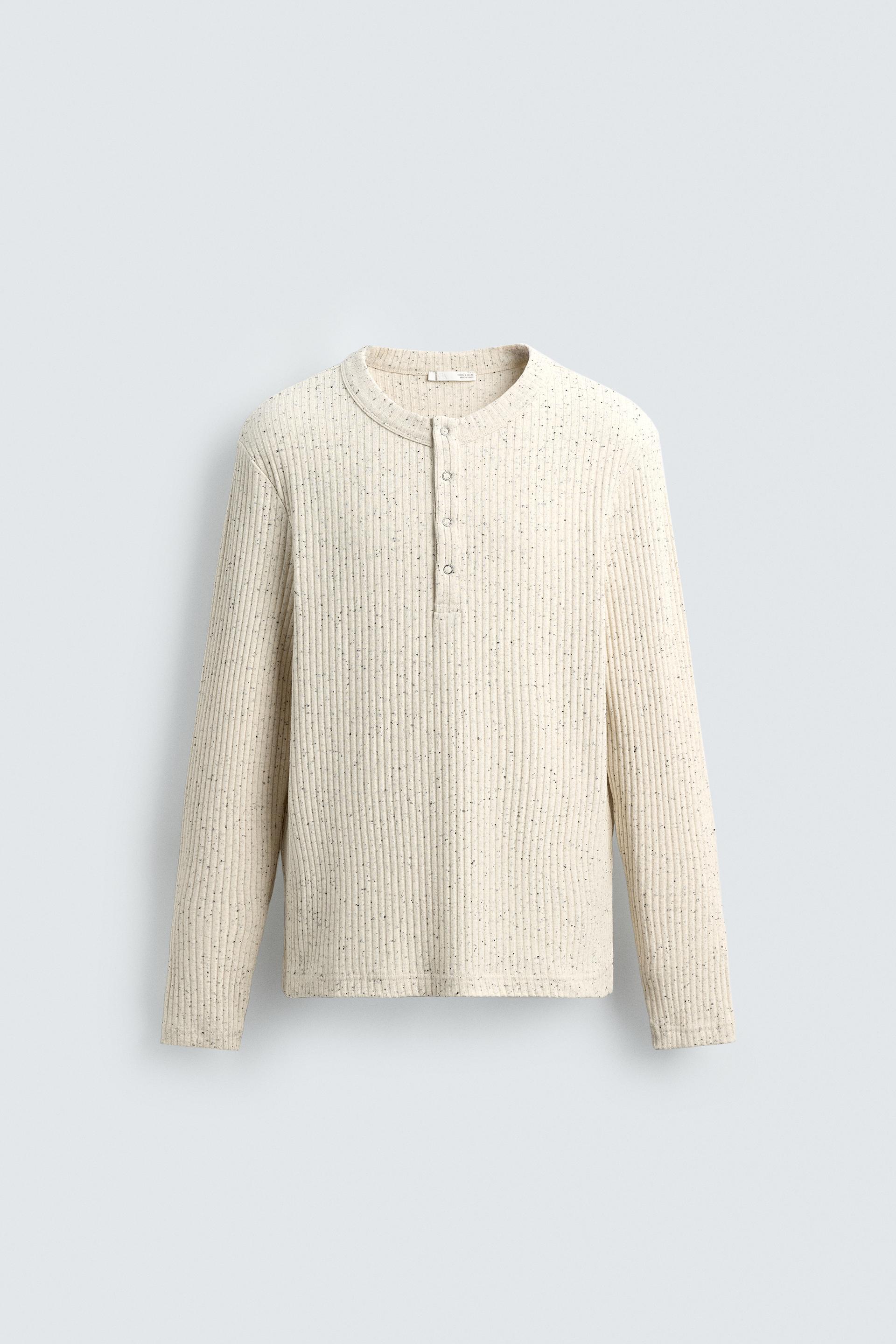 RIB KNIT HENLEY SHIRT by ZARA