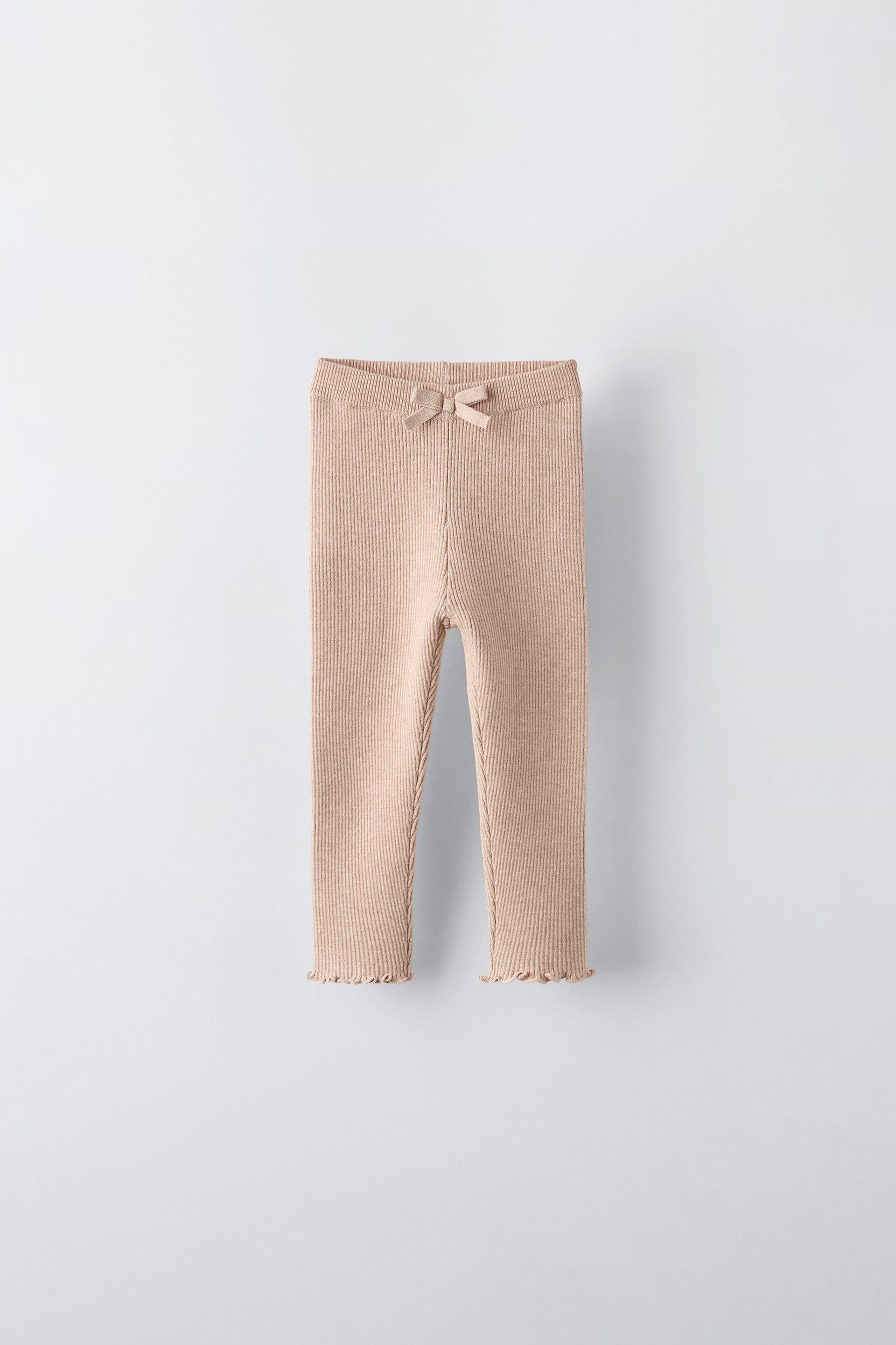 RIBBED BOW LEGGINGS by ZARA