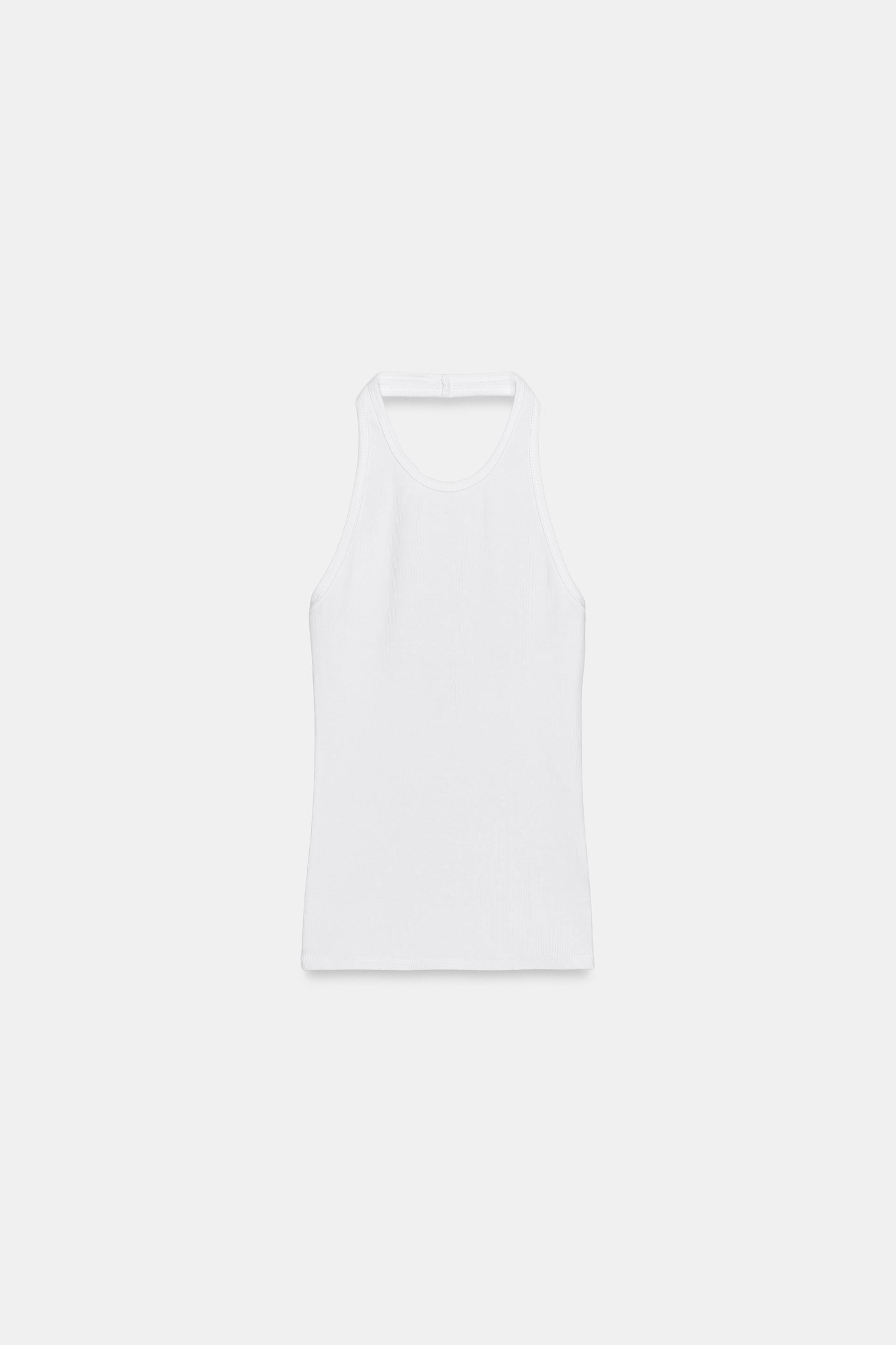 RIBBED HALTER TOP by ZARA
