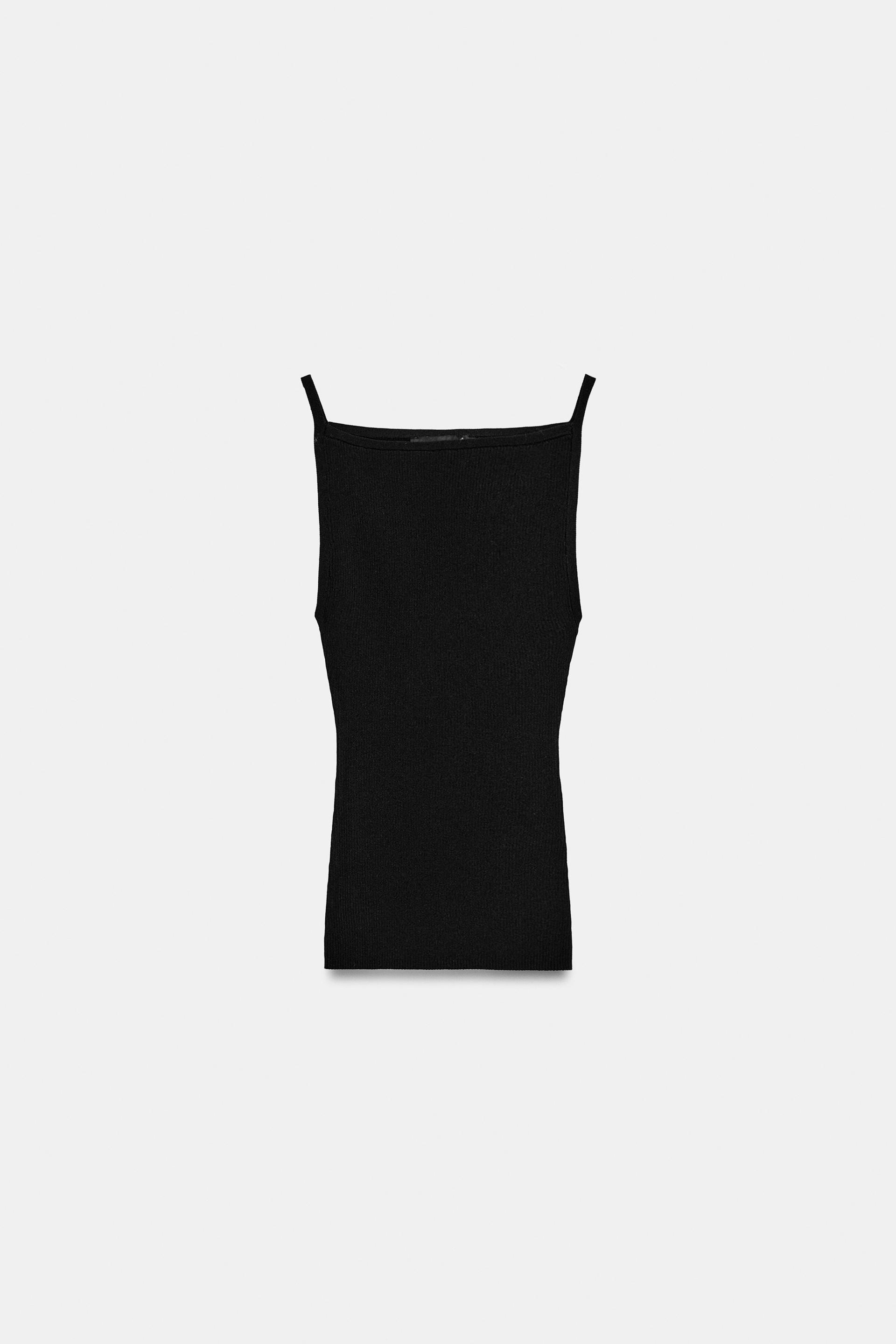 RIBBED KNIT HALTER TOP by ZARA