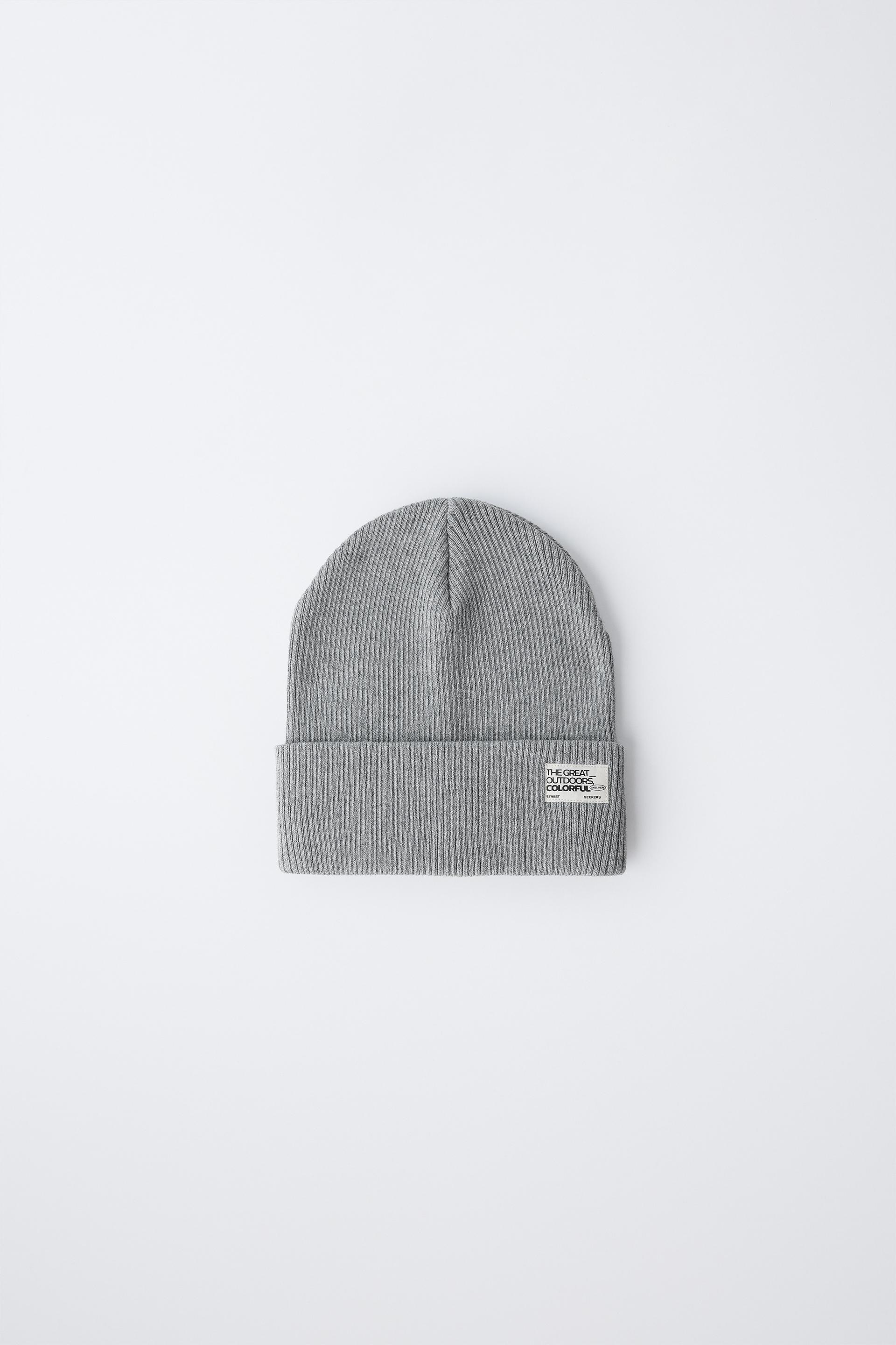 RIBBED KNIT HAT WITH LABEL by ZARA