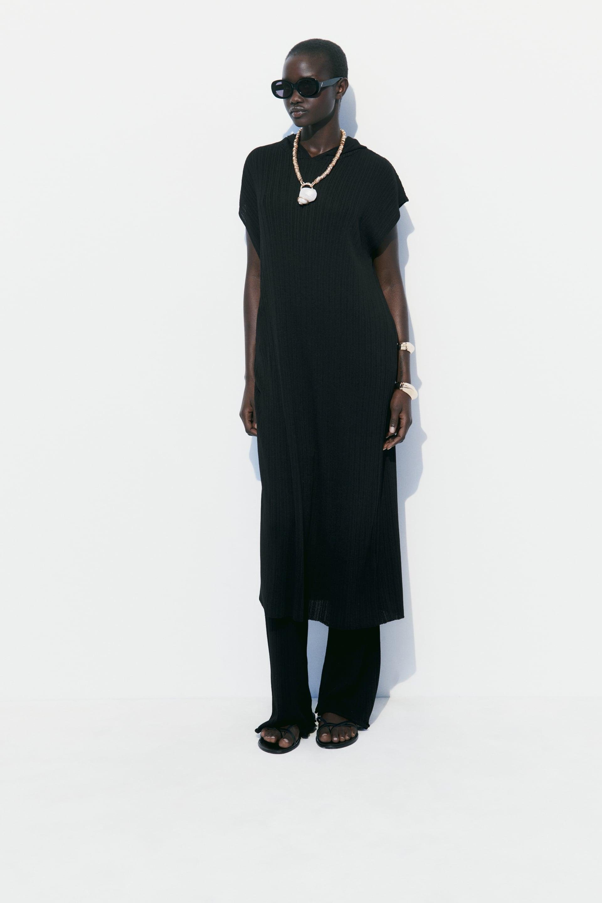 RIBBED KNIT STRAIGHT TROUSERS AND LONG TUNIC CO-ORD by ZARA