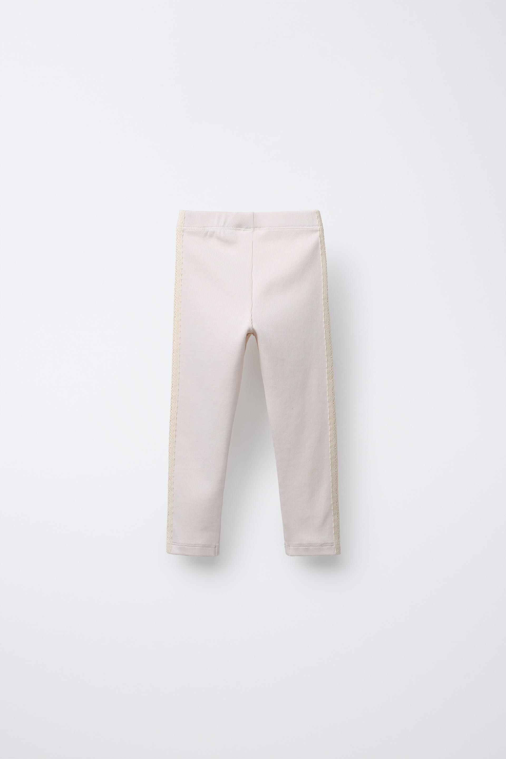 RIBBED LACE BAND LEGGINGS by ZARA