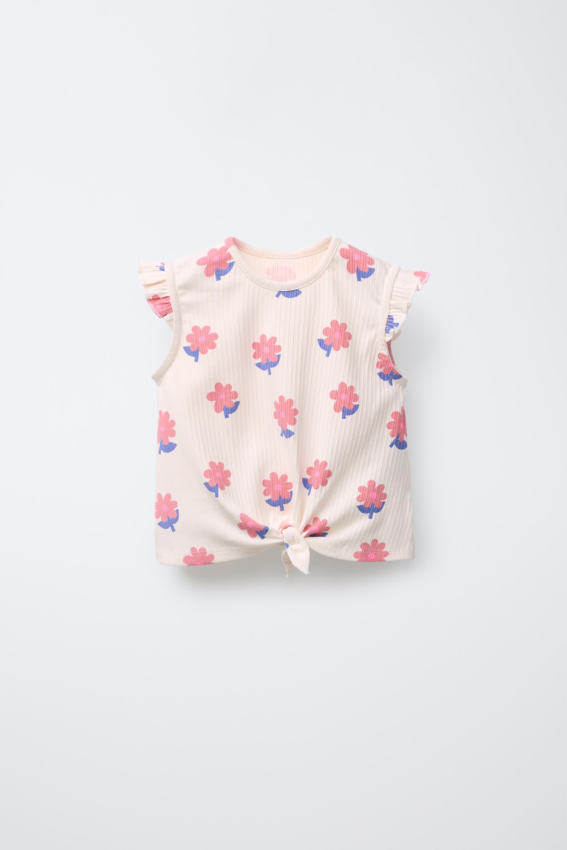 RIBBED PRINTED KNOT T-SHIRT by ZARA