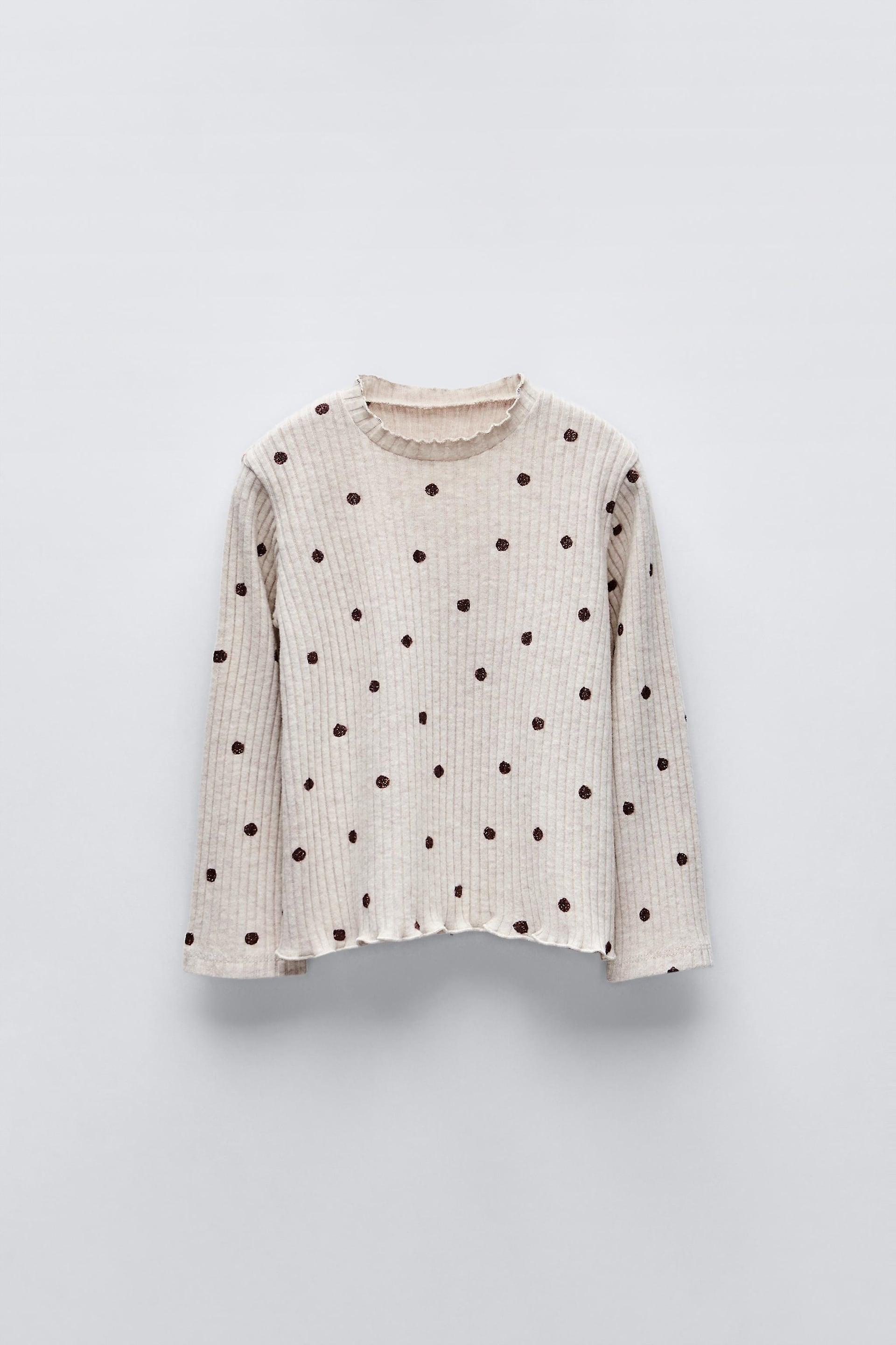 RIBBED SOFT POLKA DOT T-SHIRT by ZARA