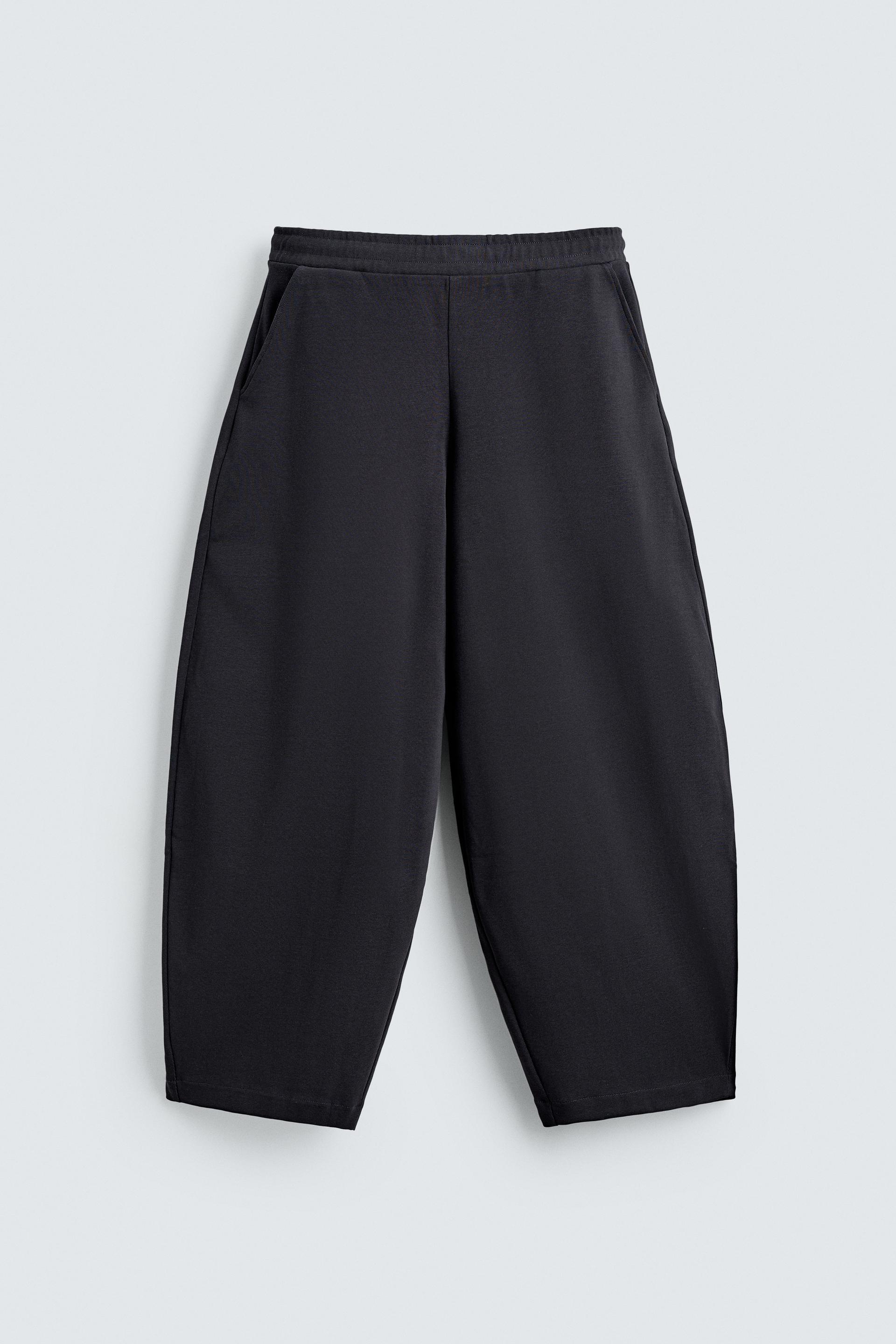 RIBBED TEXTURE BALLOON FIT JOGGER PANTS by ZARA