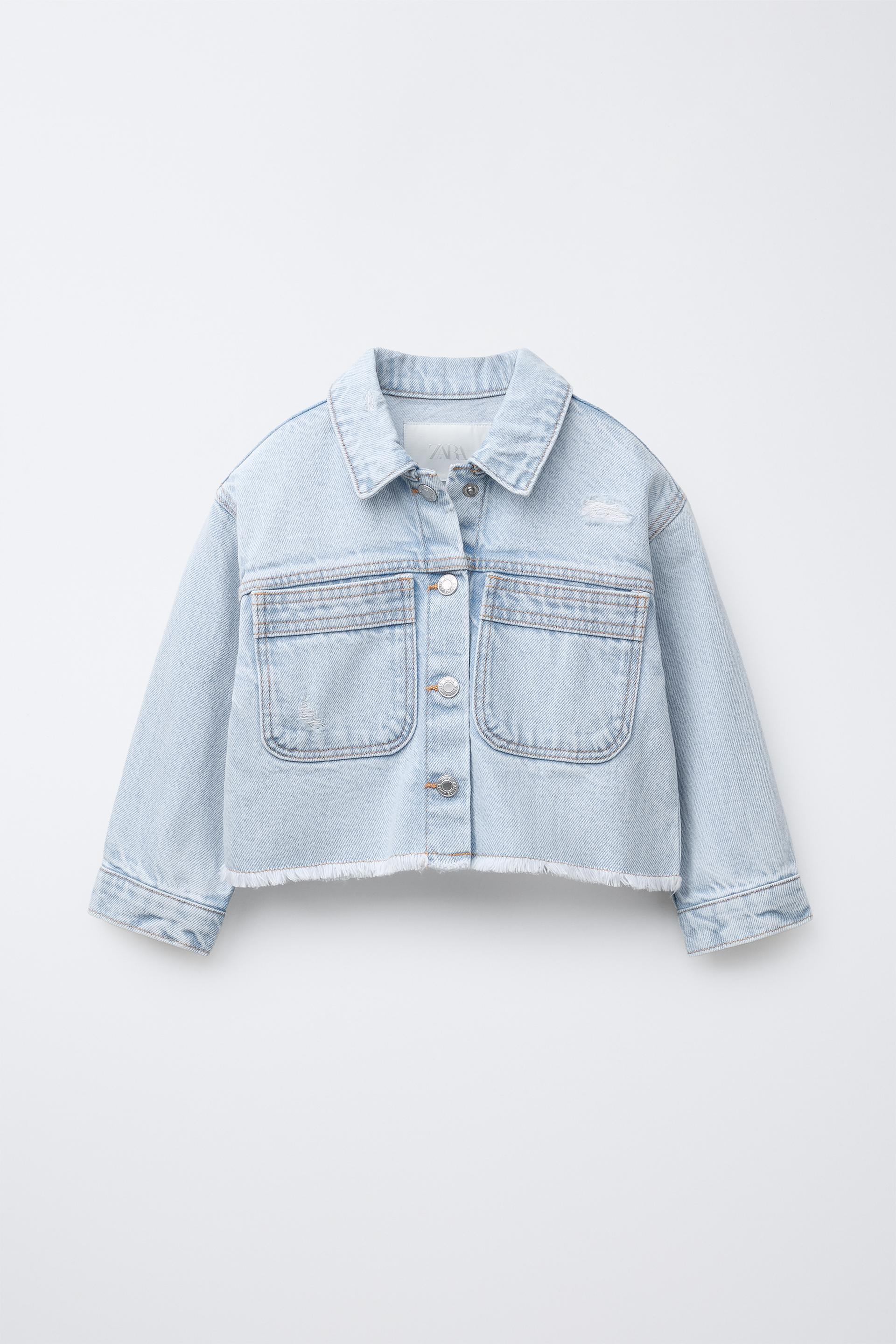 RIPPED DENIM OVERSHIRT by ZARA