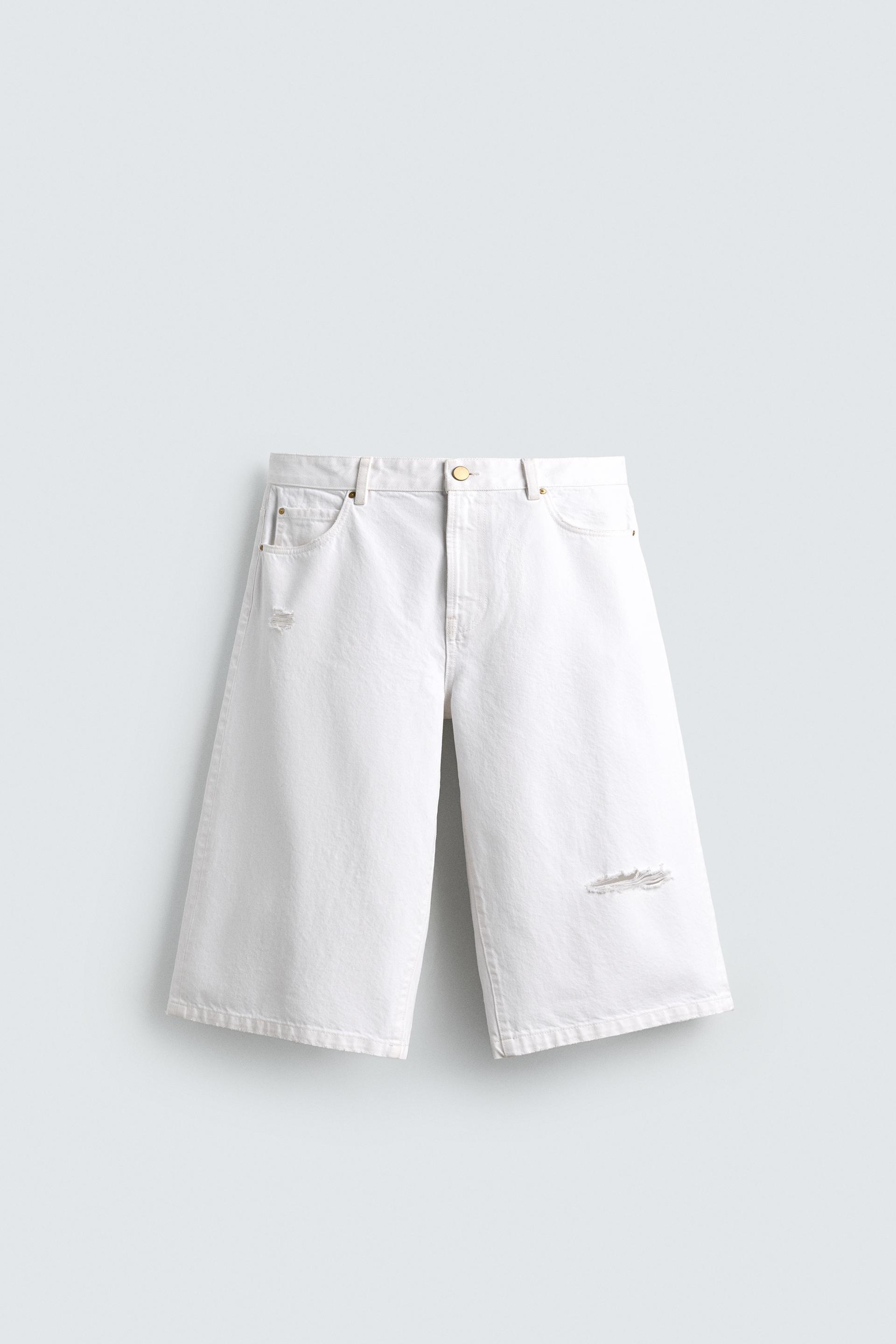 RIPPED RELAXED FIT DENIM JORTS by ZARA
