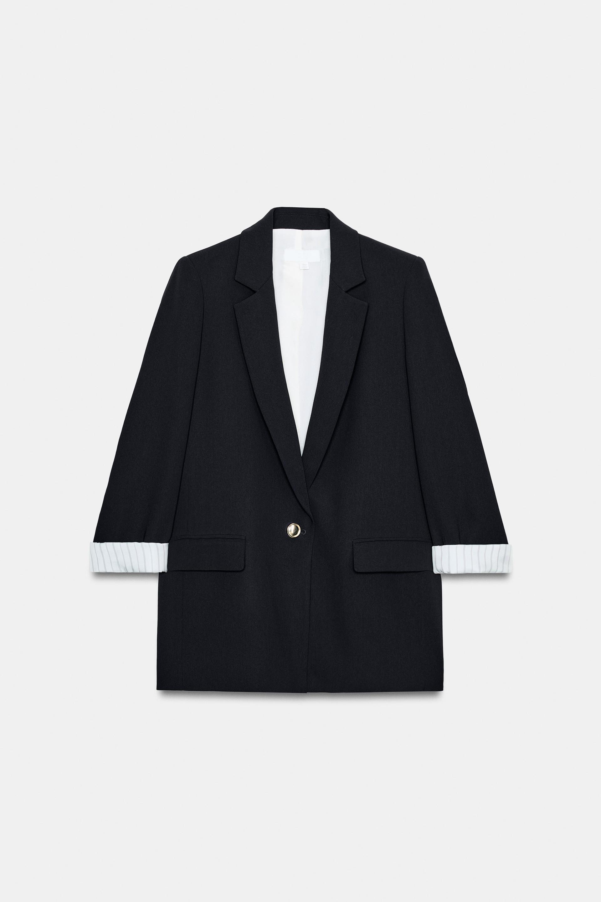 ROLL-UP SLEEVE PRINTED CUFF BLAZER by ZARA