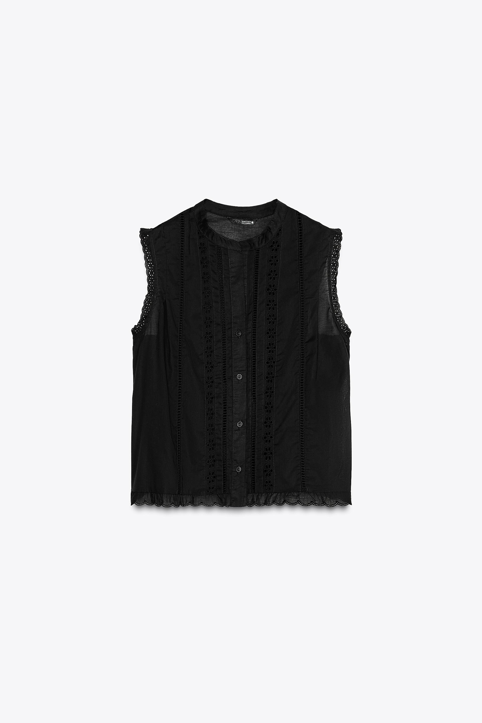 ROMANTIC LACE INSERT TOP by ZARA