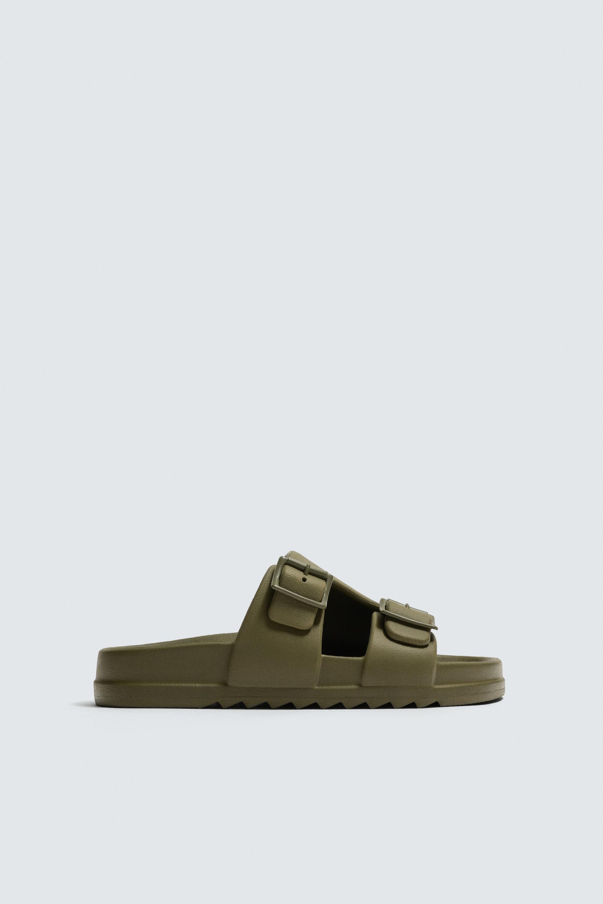 RUBBERIZED DOUBLE STRAP SANDALS by ZARA