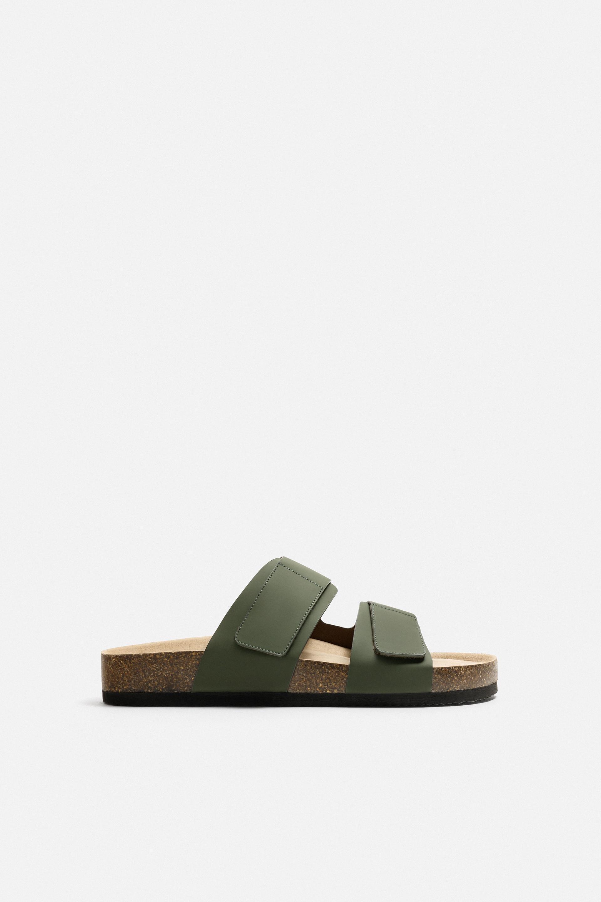 RUBBERIZED DOUBLE STRAP SANDALS by ZARA