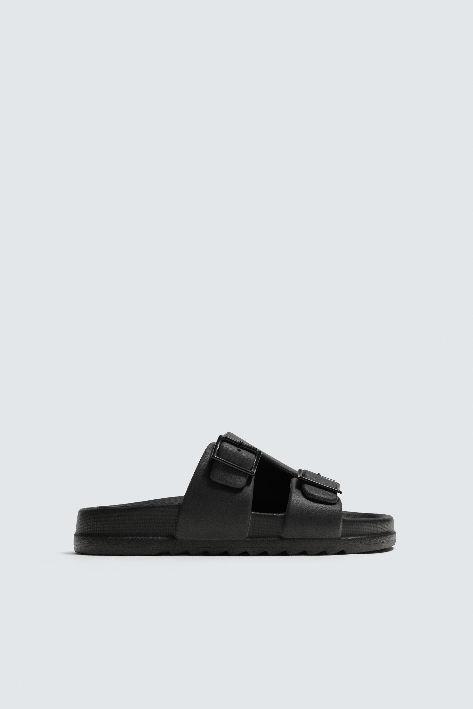 RUBBERIZED DOUBLE STRAP SANDALS by ZARA