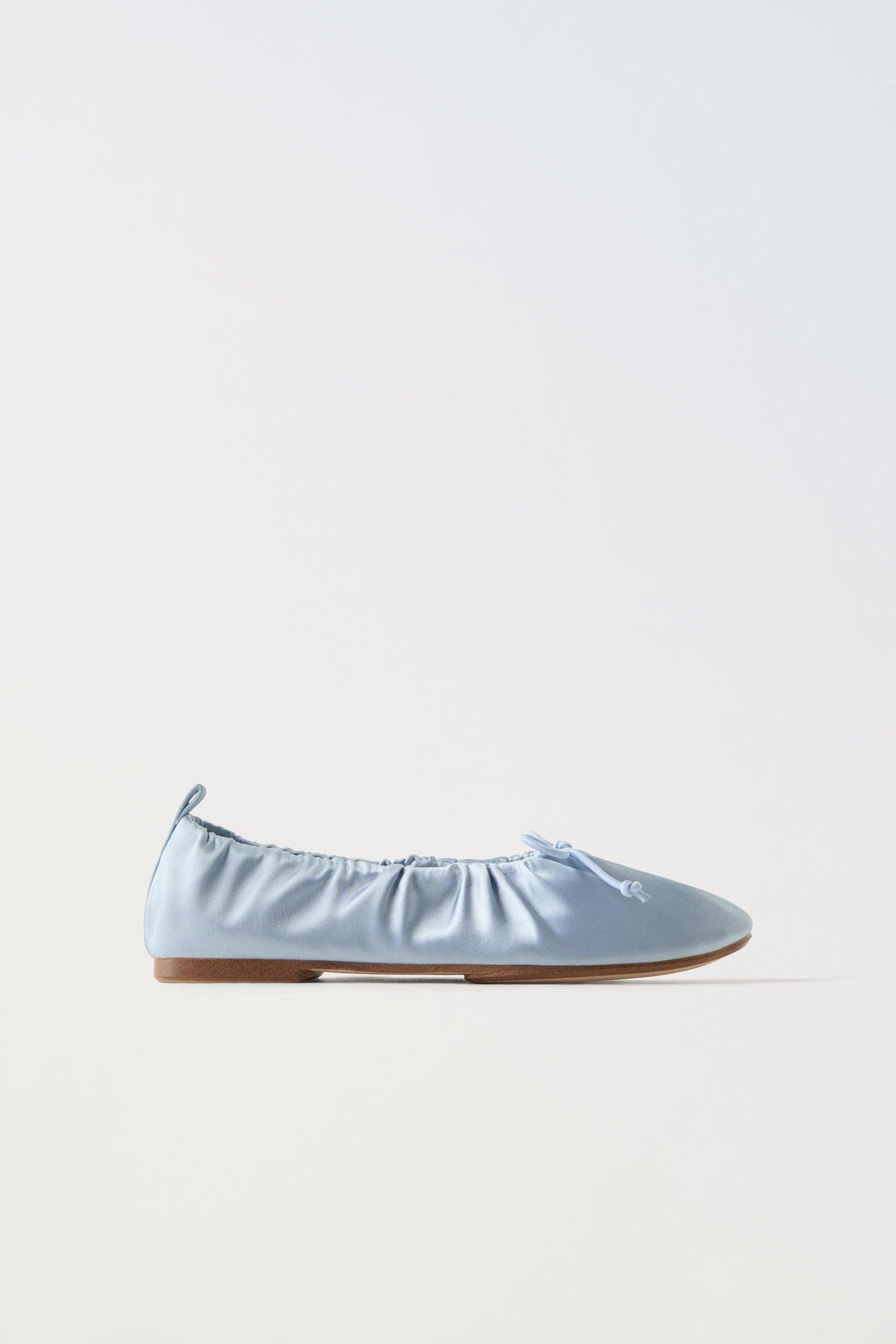 RUCHED BOW TRIM BALLET FLATS by ZARA