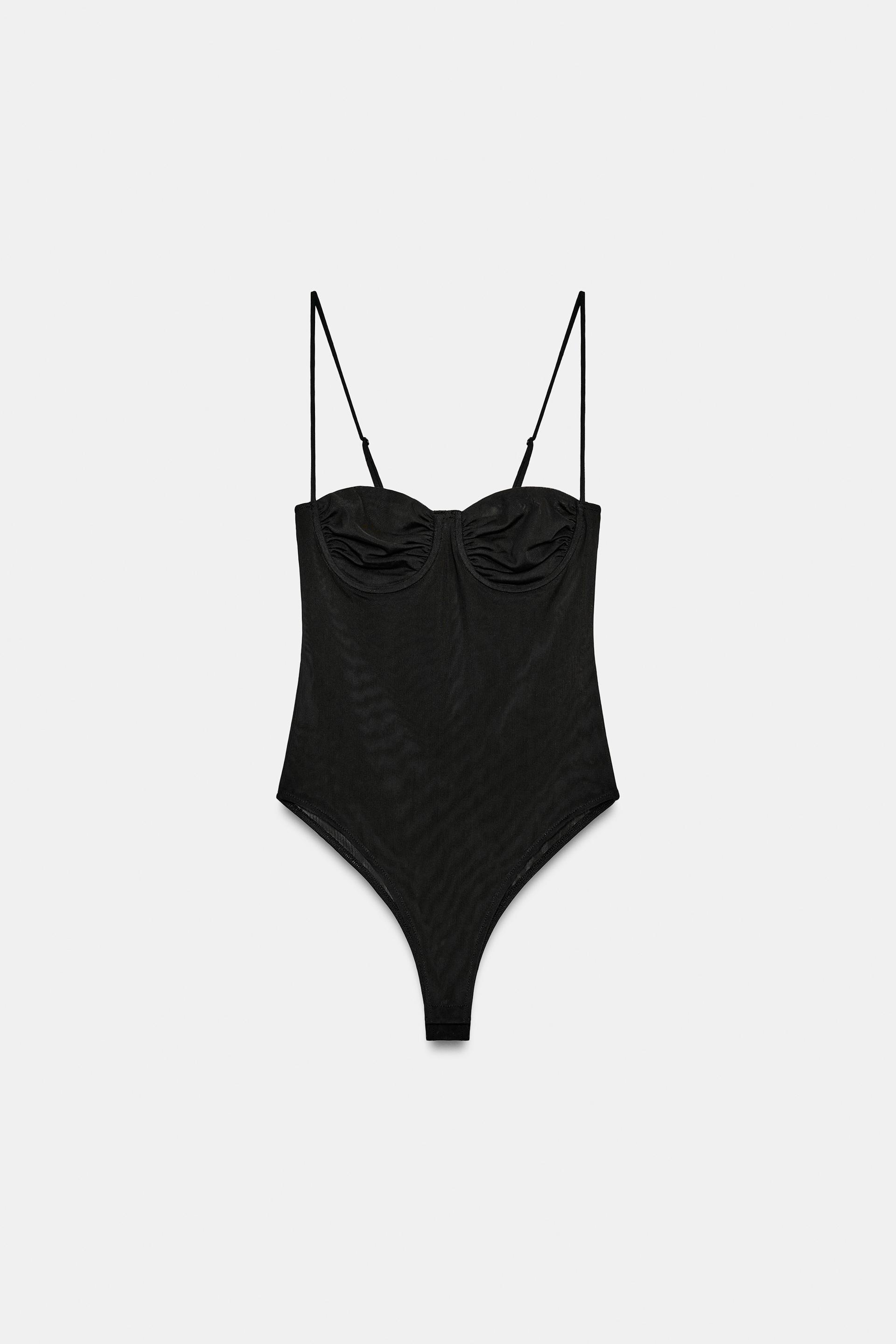 RUCHED TULLE BODYSUIT by ZARA