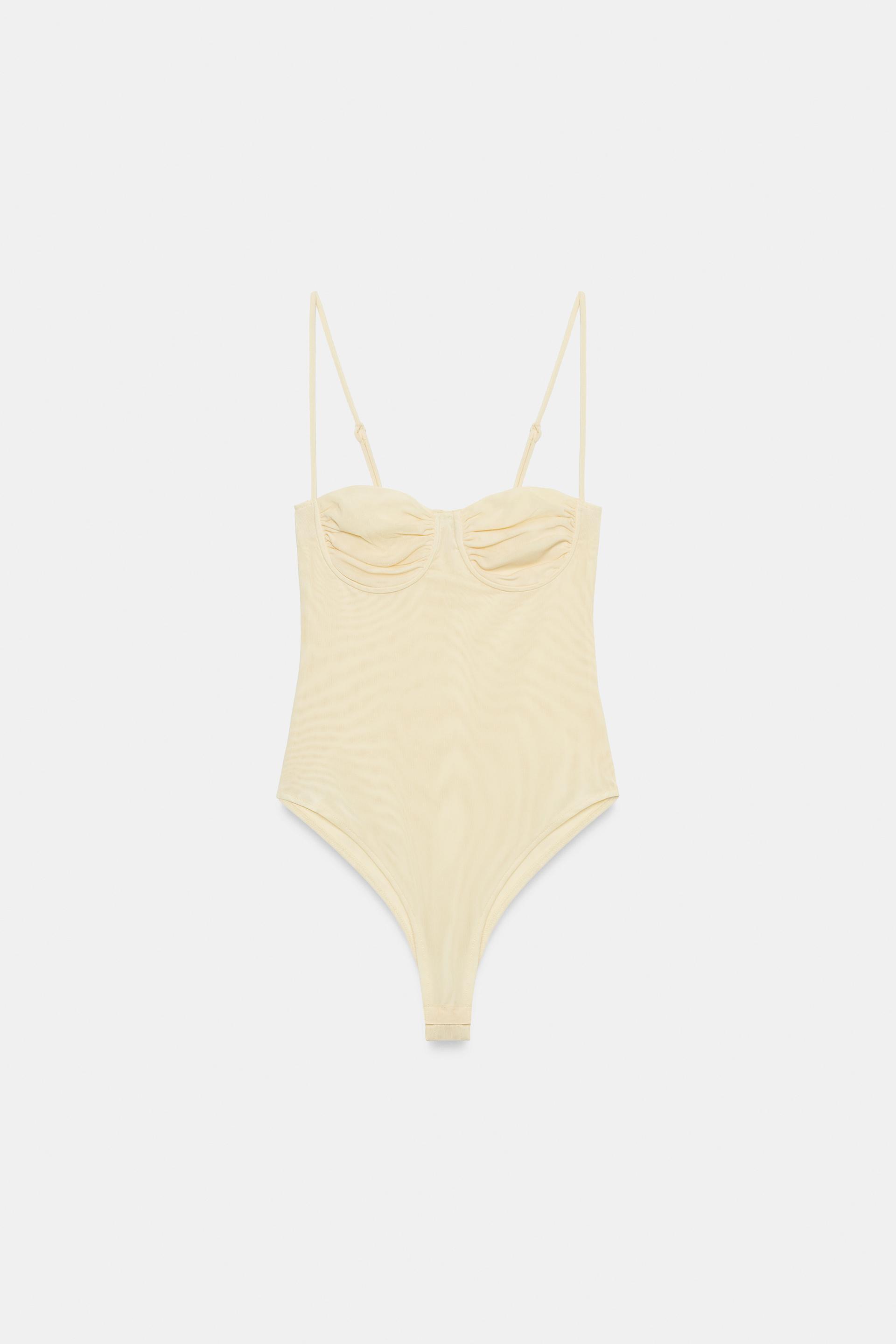 RUCHED TULLE BODYSUIT by ZARA
