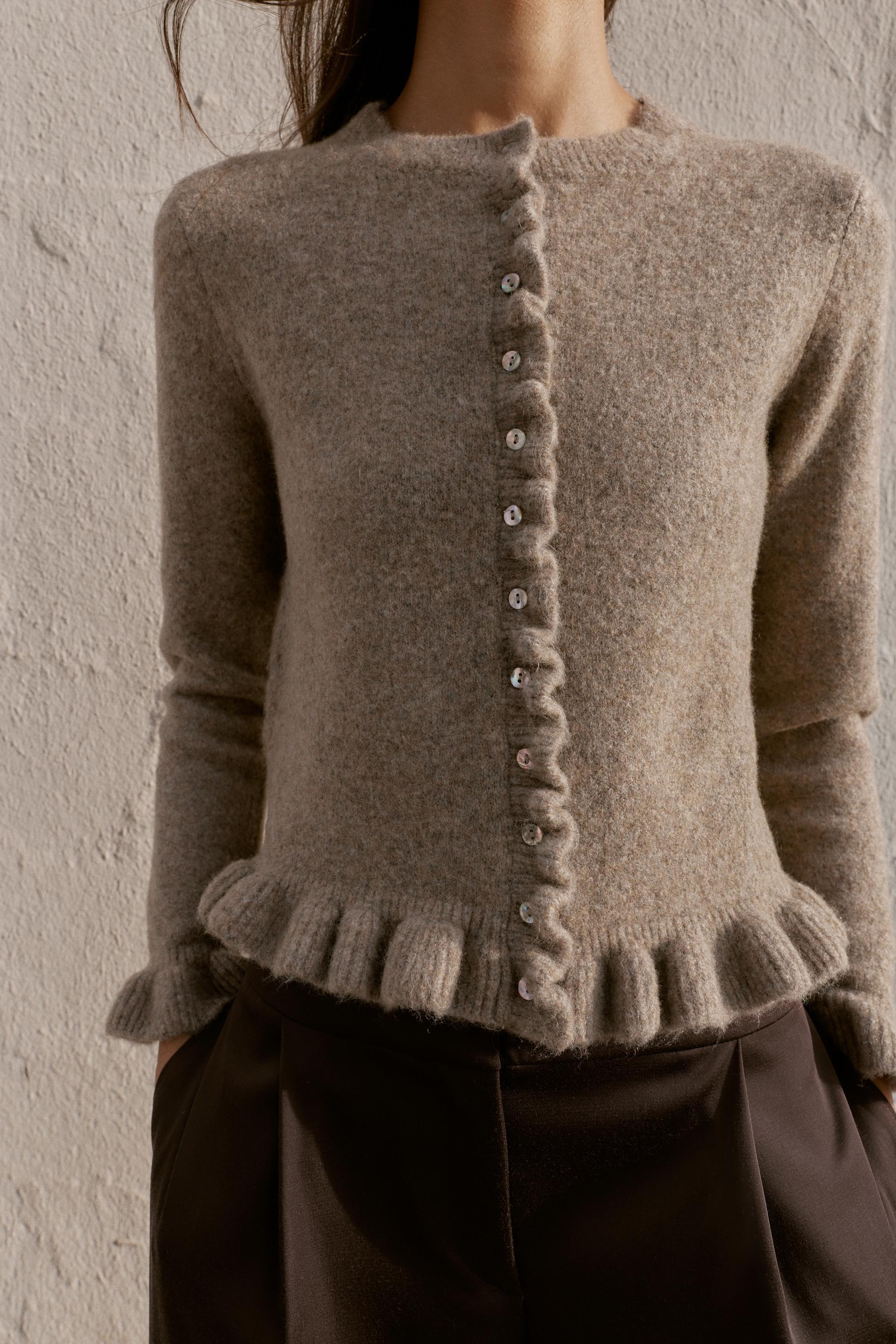 RUFFLED CARDIGAN by ZARA