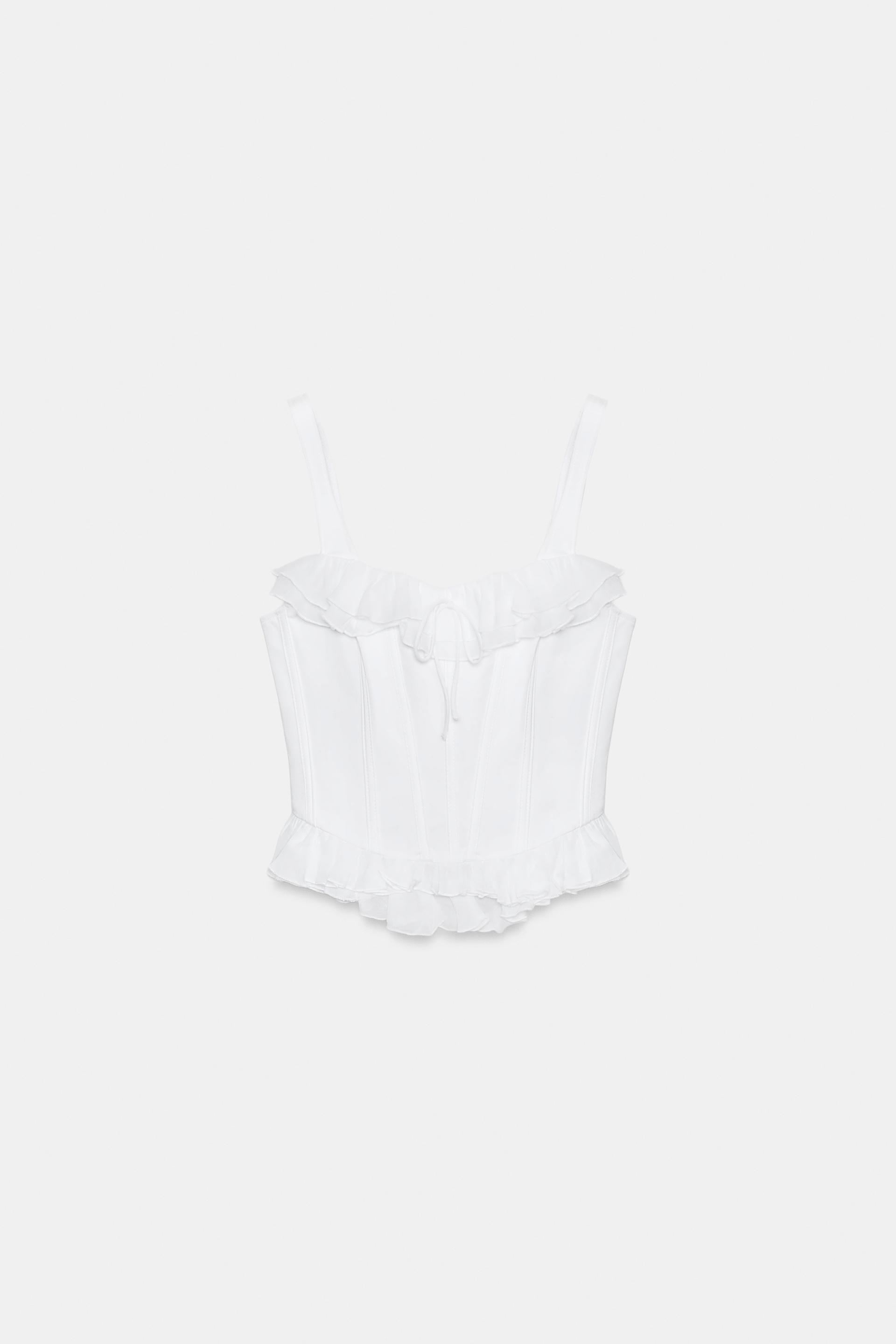 RUFFLED CORSET TOP by ZARA