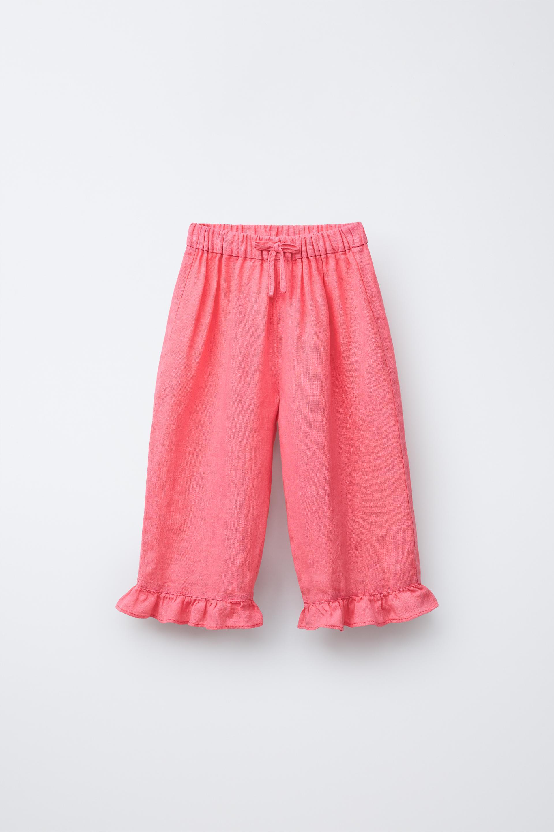 RUFFLED CULOTTES IN 100% LINEN by ZARA
