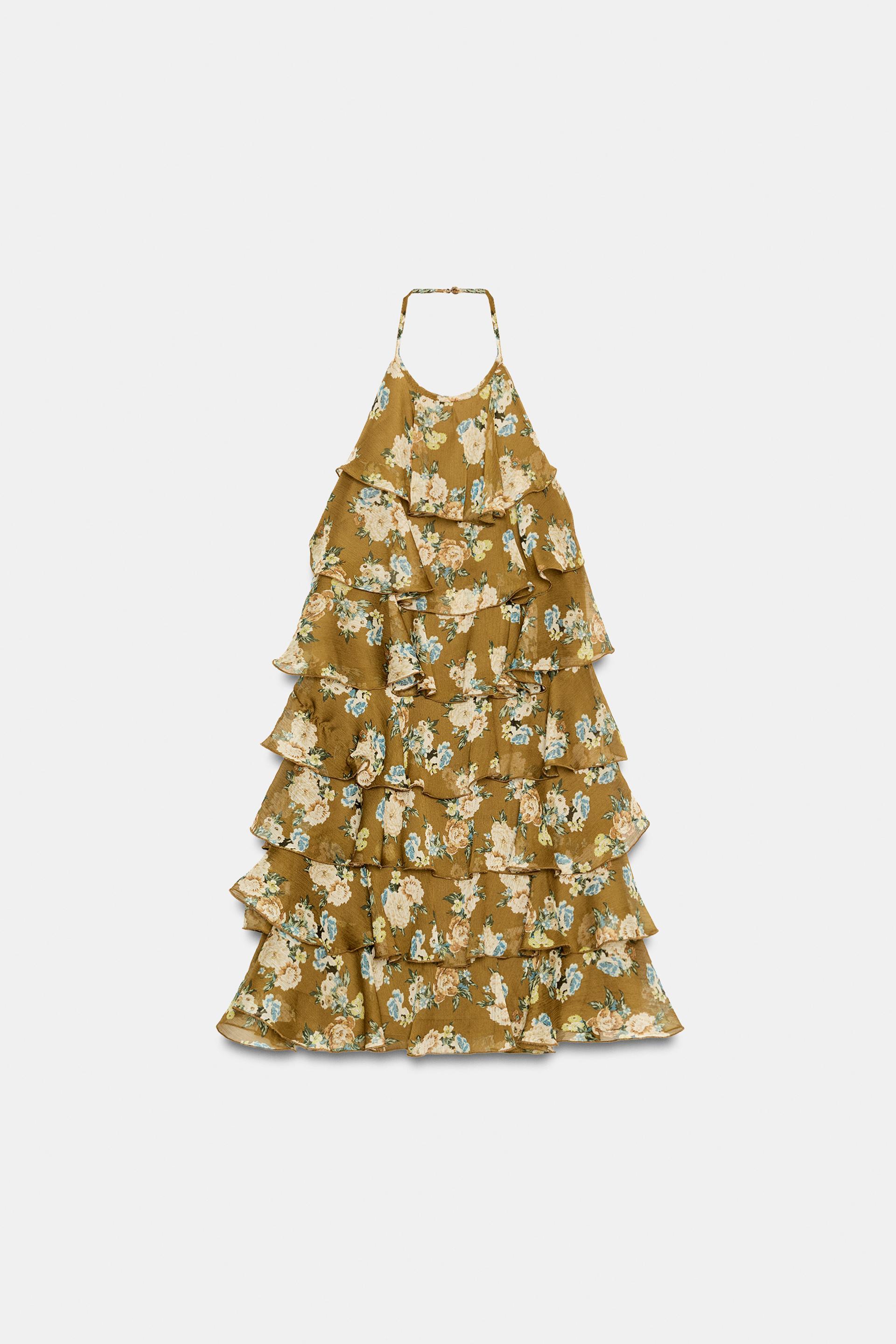 RUFFLED FLORAL DRESS by ZARA