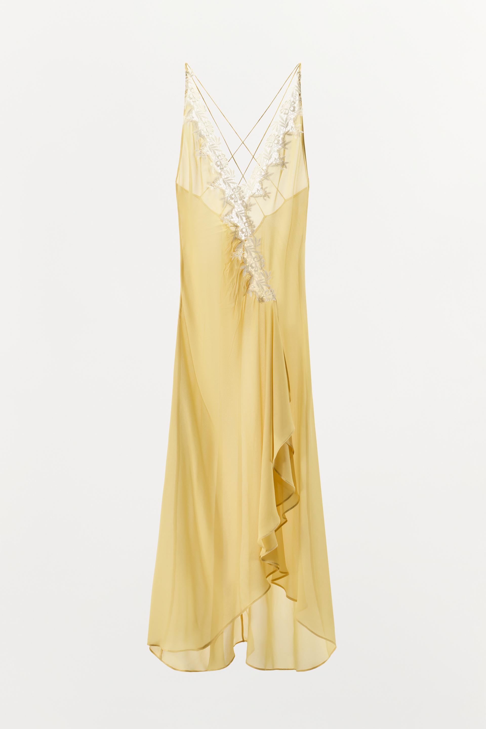 RUFFLED LACE GEORGETTE DRESS by ZARA