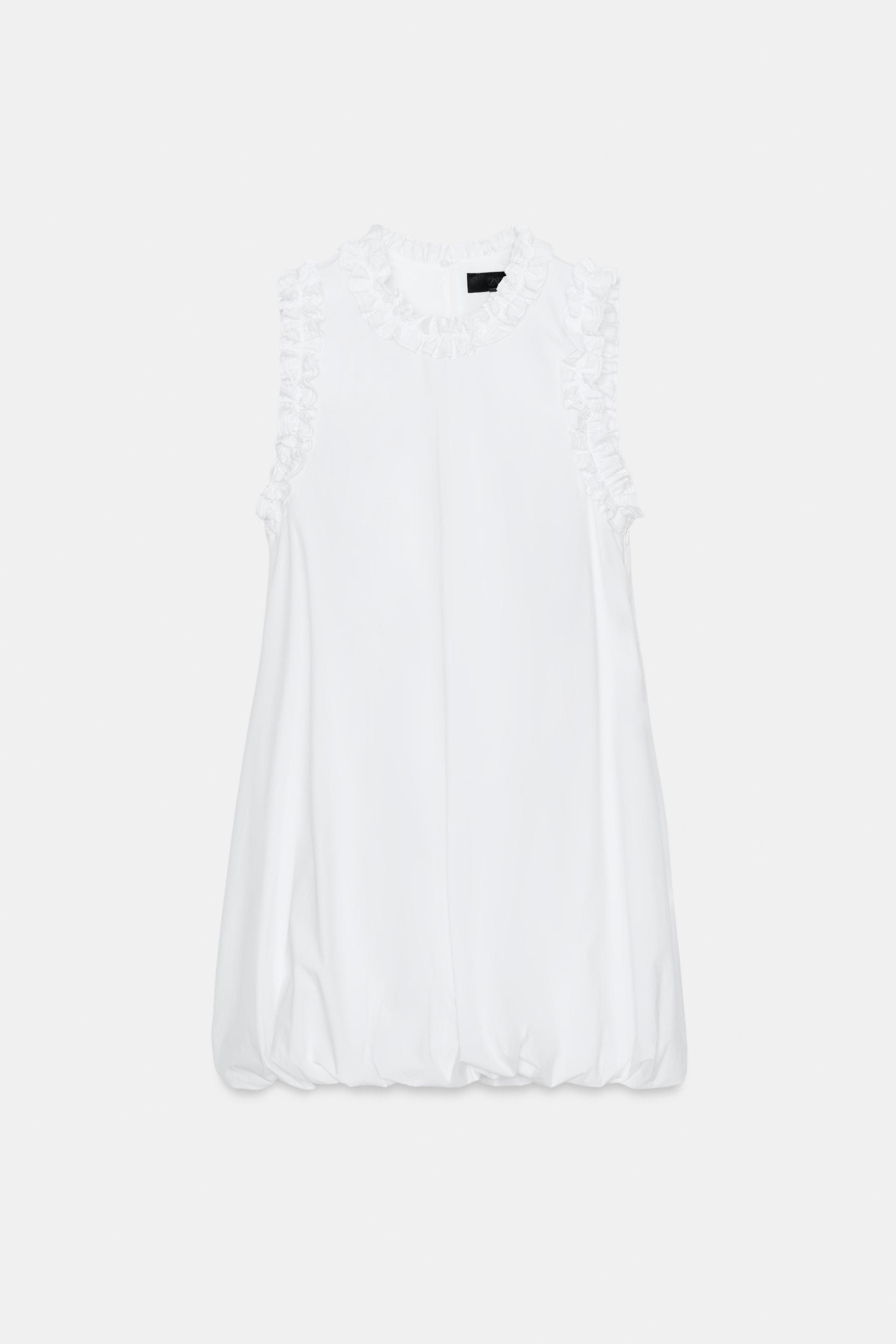 RUFFLED POPLIN DRESS by ZARA