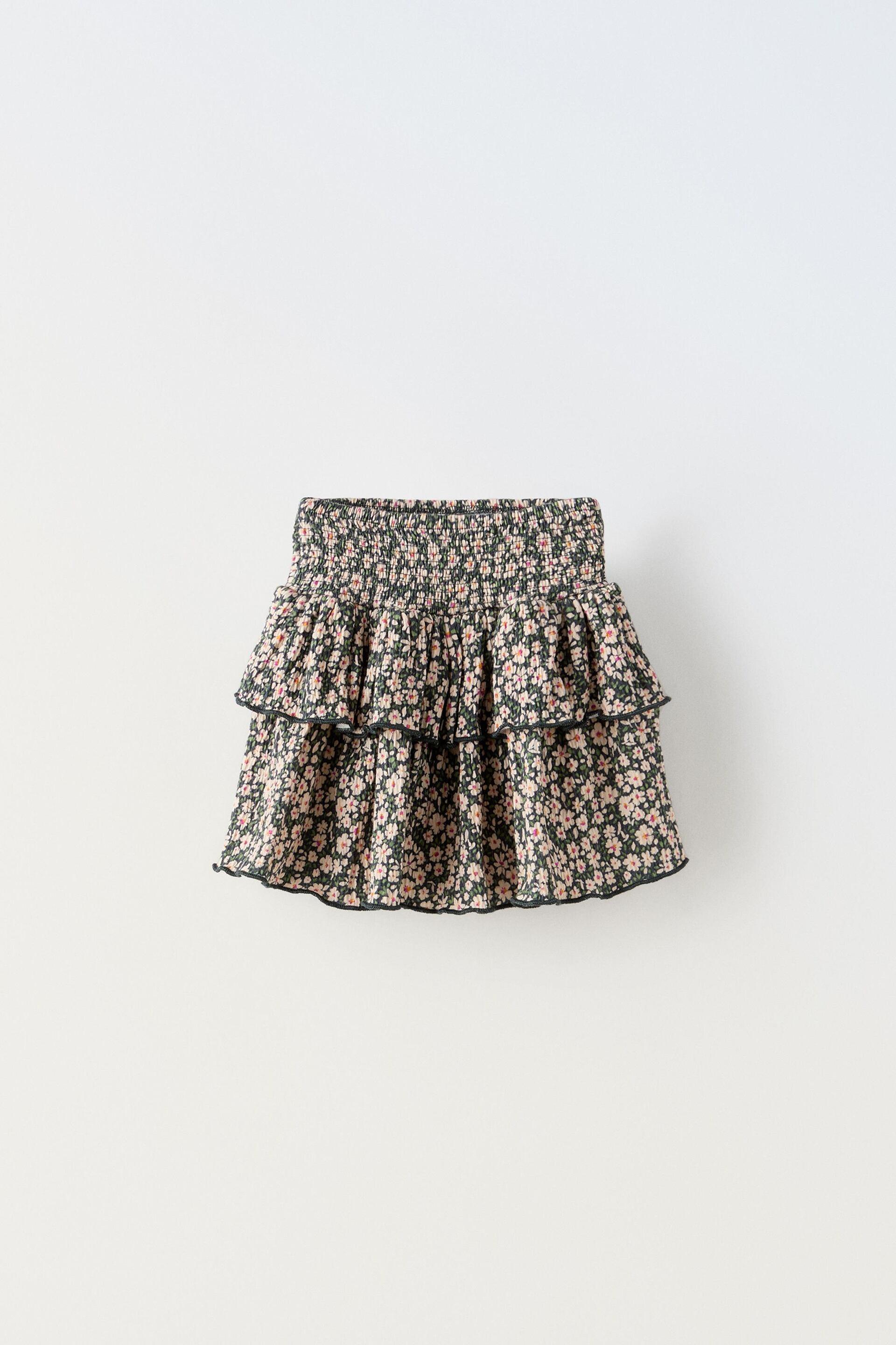 RUFFLED PRINT SKIRT by ZARA