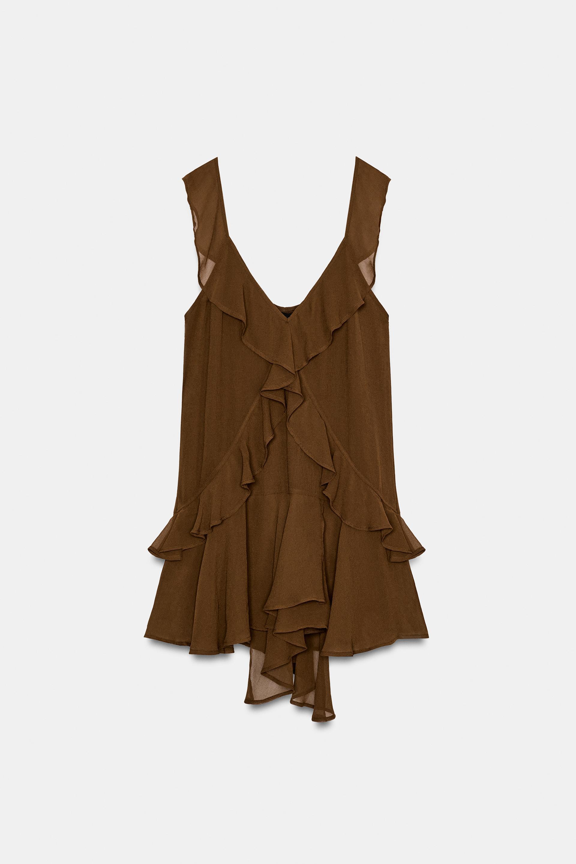 RUFFLED SHORT DRESS by ZARA