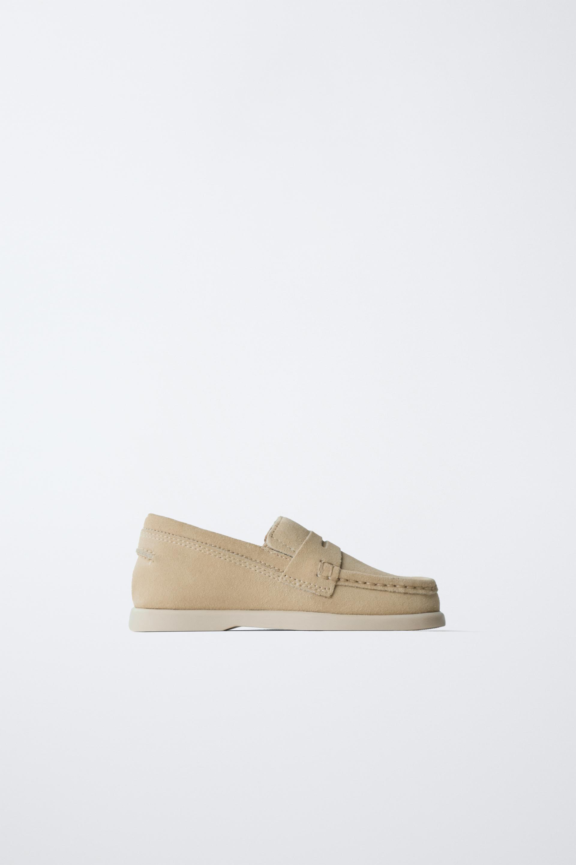 SADDLE SPLIT LEATHER LOAFERS by ZARA