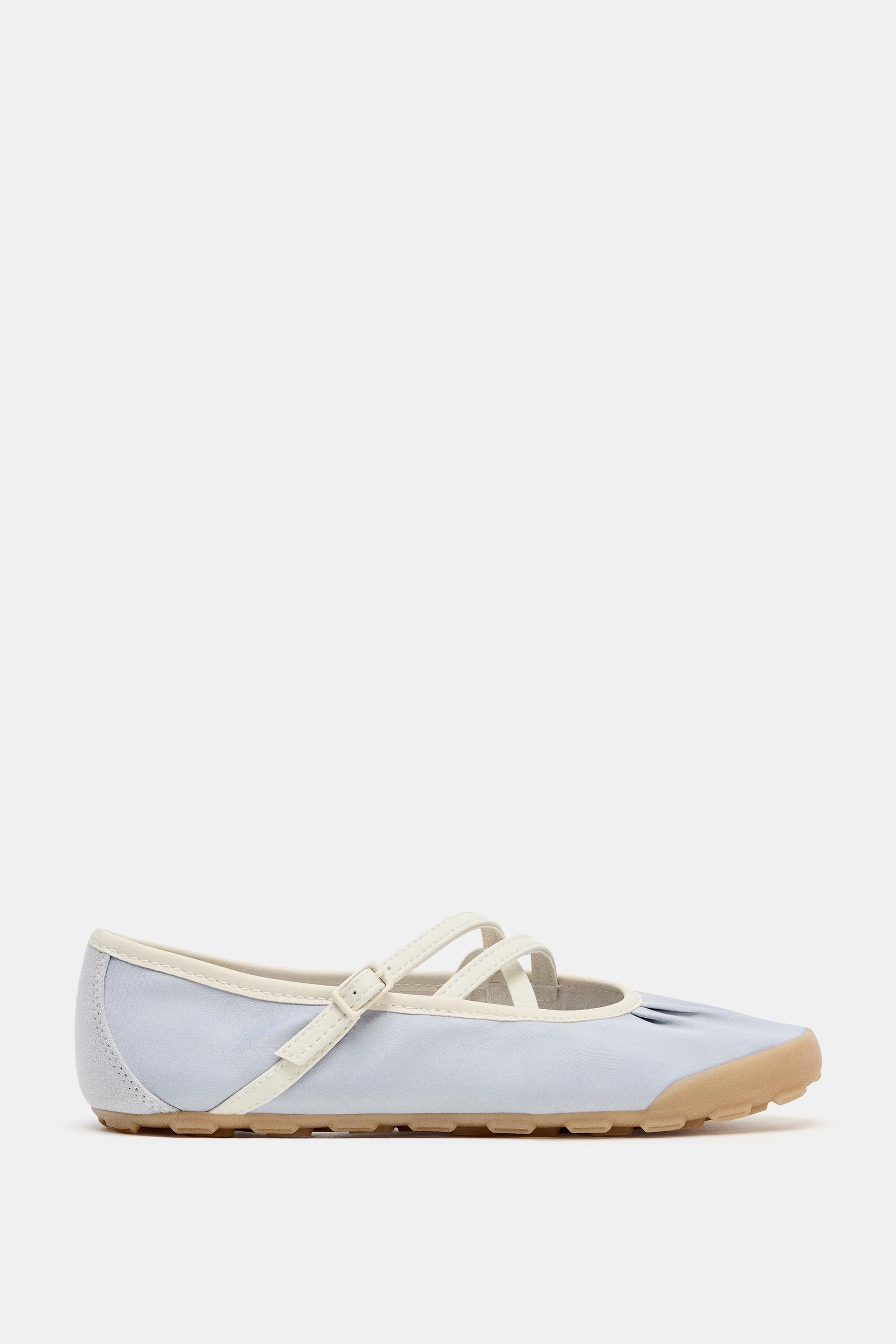 SATIN ATHLETIC BALLET FLATS by ZARA