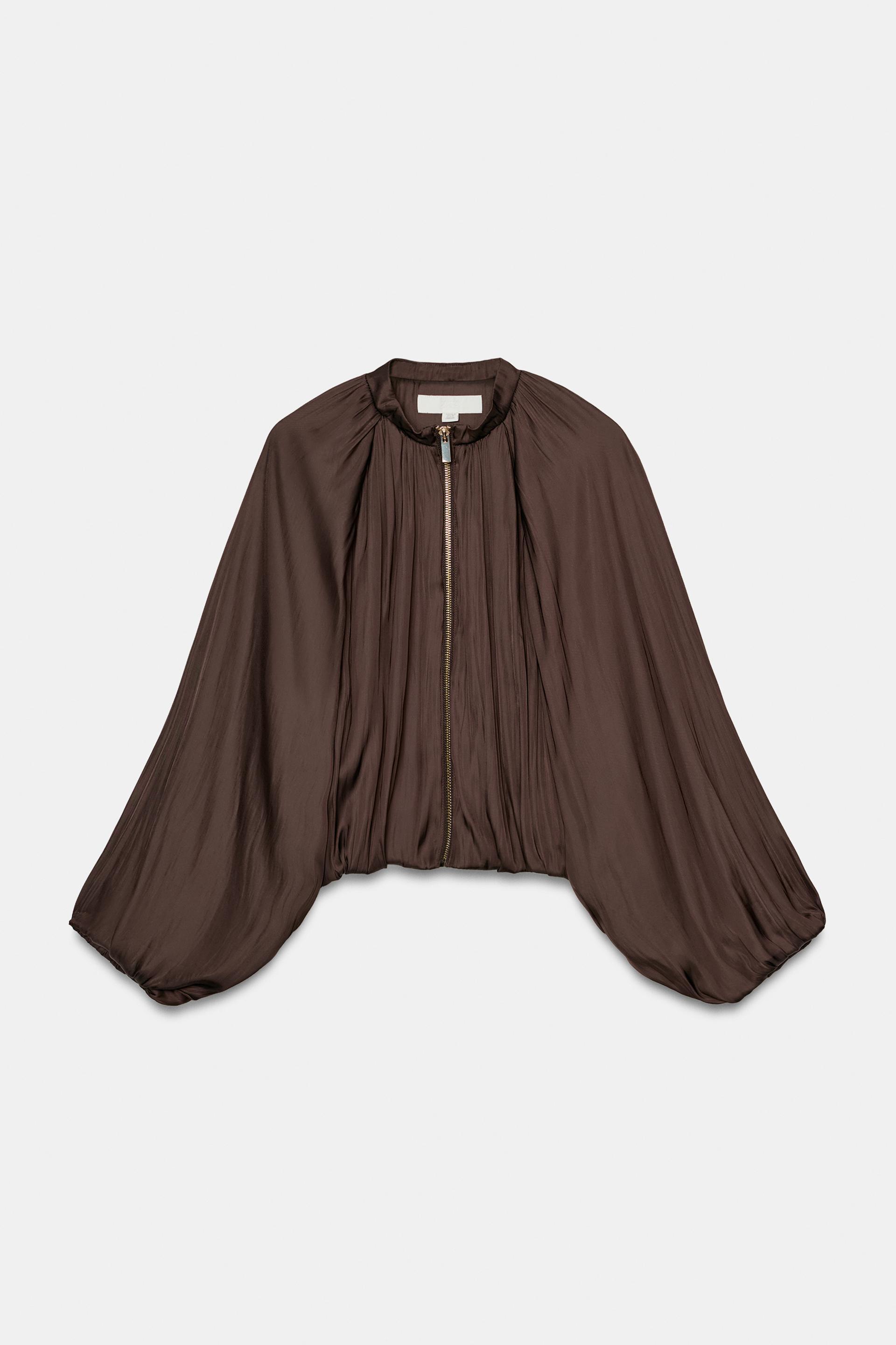 SATIN BALLOON BOMBER JACKET by ZARA