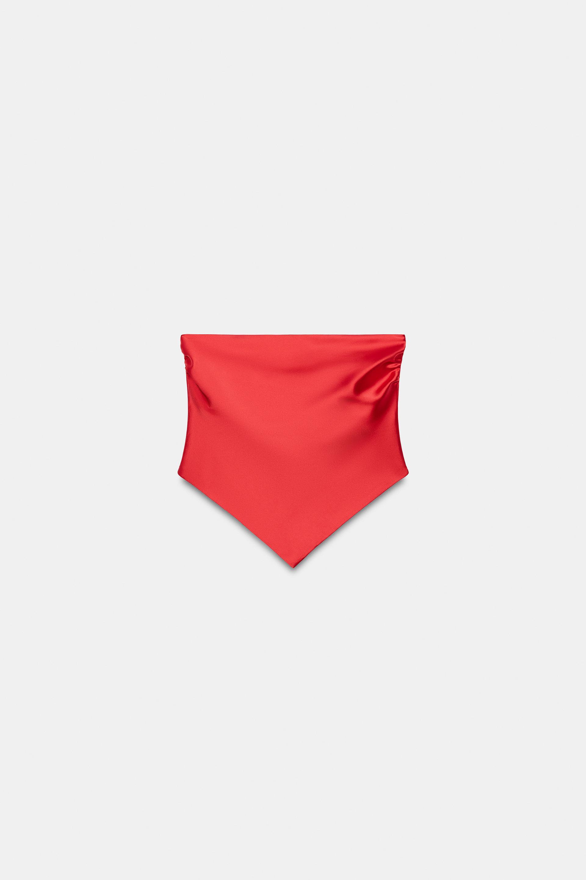 SATIN BANDEAU TOP by ZARA
