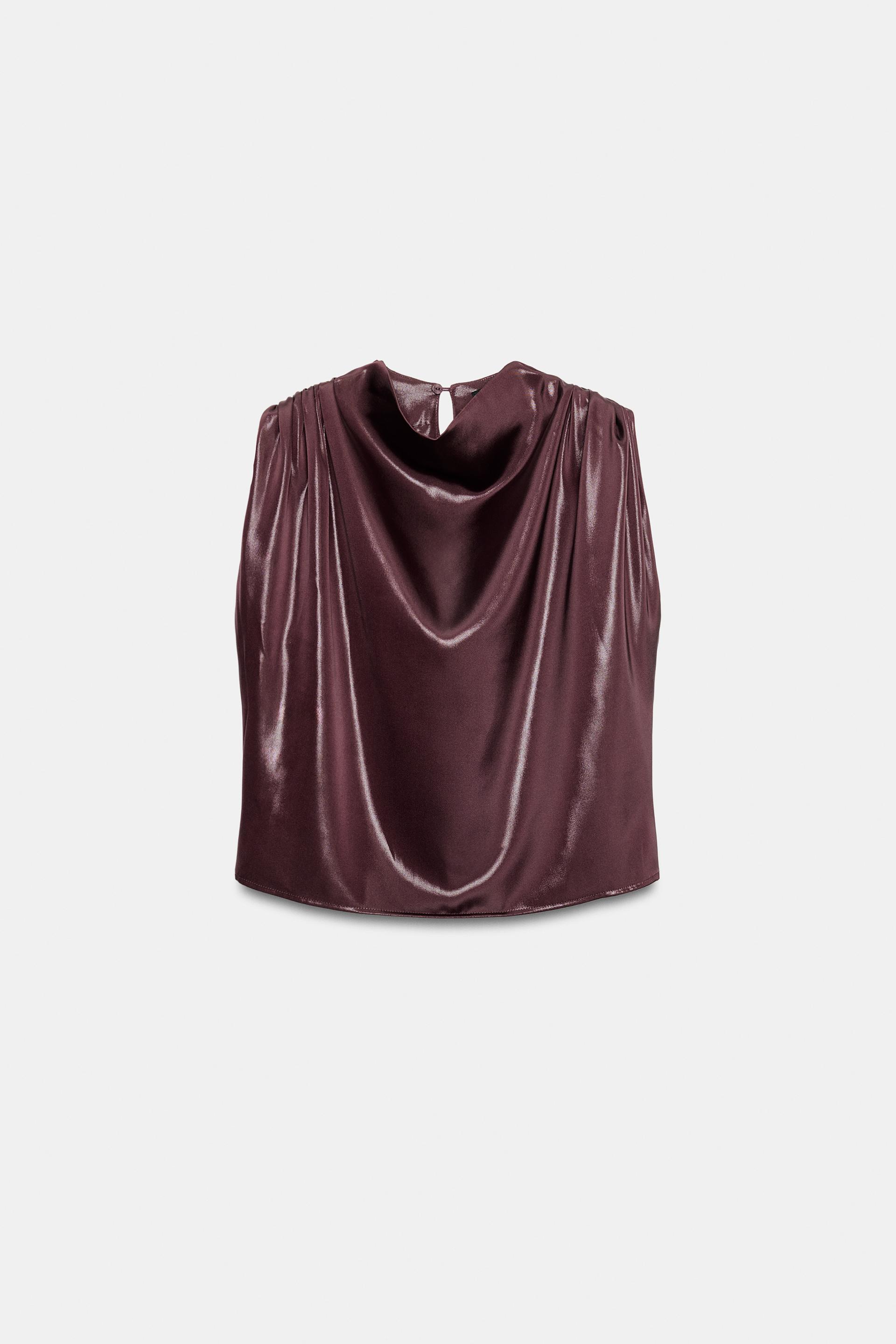 SATIN BODYSUIT WITH GOLD APPLIQUÉ by ZARA